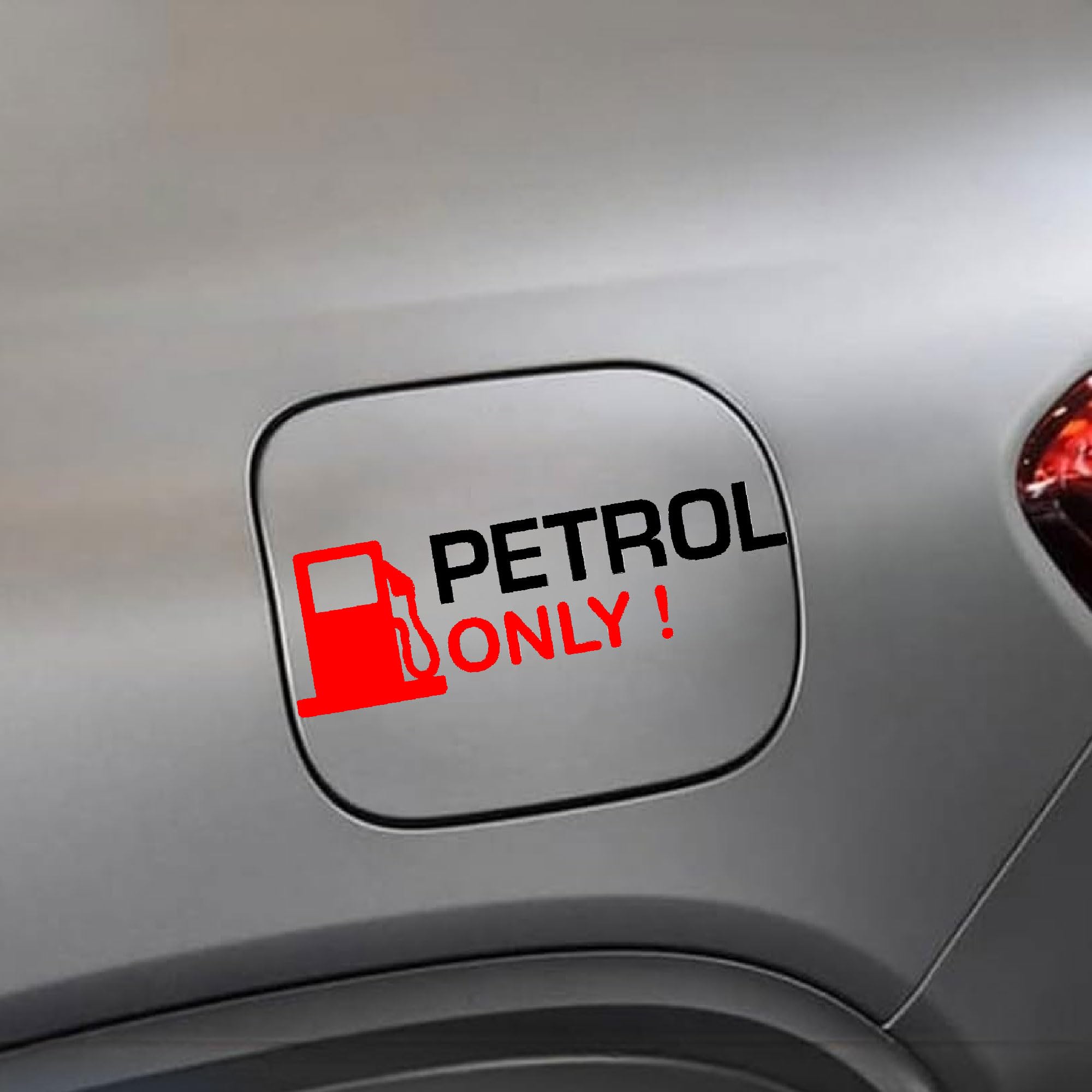 Petrol Premium & Stylish Car Sticker - Radium & Vinyl for All Types of Cars & Bikes | Radium & Vinyl | 12cm x 4cm (Red & Black)