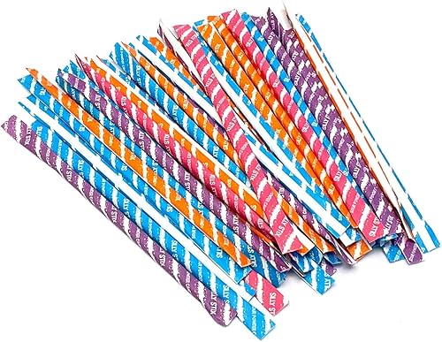 500 Pixy Silly Stix Sugar Candy Straws - Cereza - Frambuesa Azul - Uva - Naranja