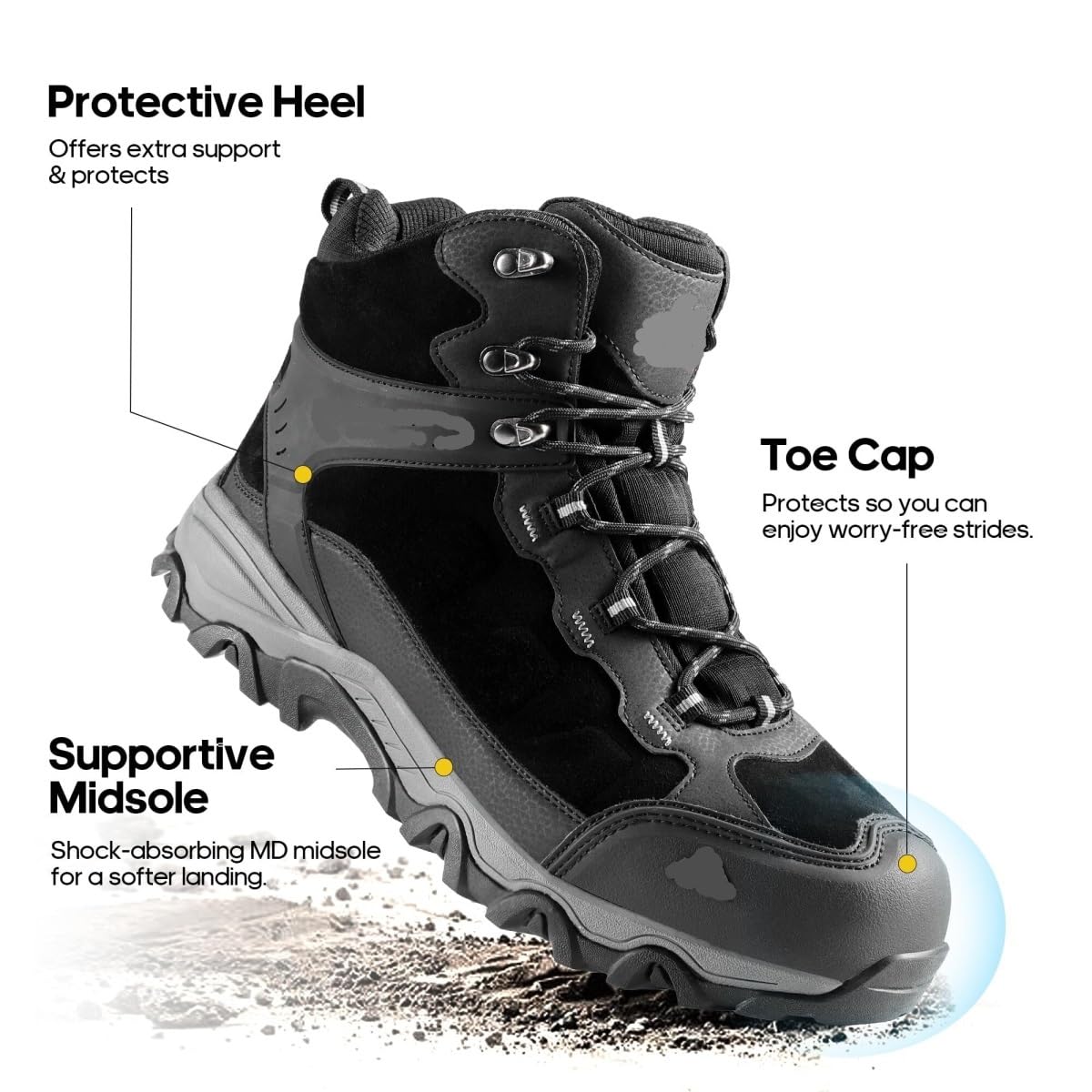 Buty Turystyczne Walking Męskie buty trekkingowe Outdoor Mid Trekking Lekkie górskie Trekking Wodoodporne(9.5)