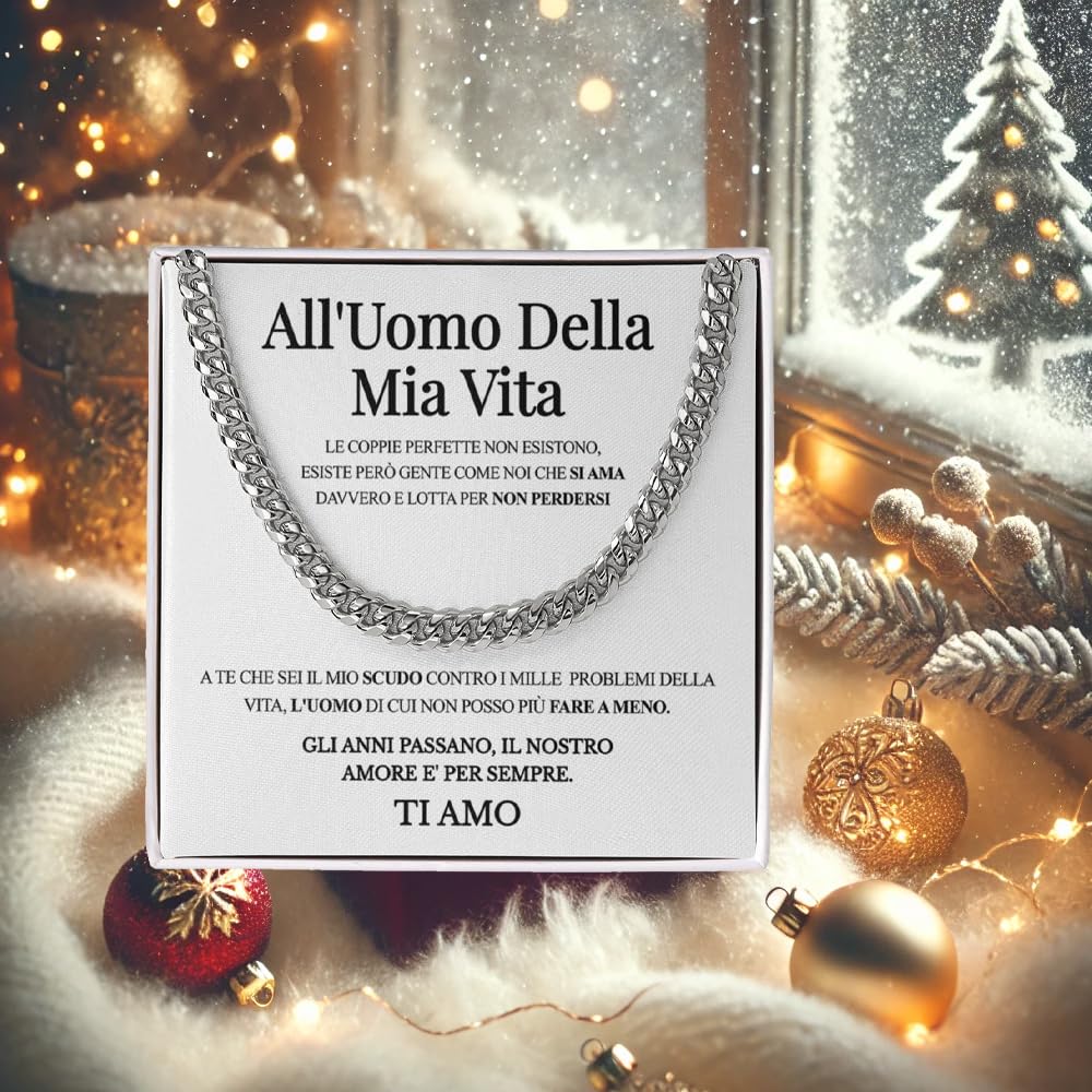 Luna Jewel Collana Uomo Regalo, Colore Oro o Argento, con Dedica, Idea Regalo San Valentino per Lui, Regali Uomo, Idee Compleanno, Marito, Fidanzato, Amico, Gioielli, in Acciaio