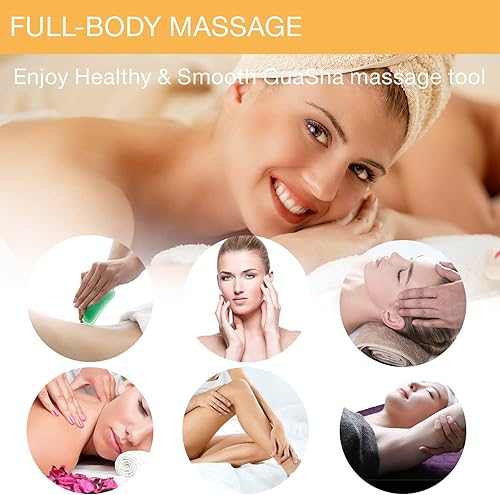 Miniatura 5 de COOESS Guasha - Herramienta de masaje Gua Sha para cara herramienta de masaje natural de cuarzo rosa auténtica piedra de jade Gua-sha herramienta