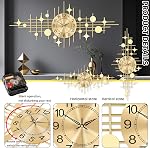 Horloge Murale,Grandes Horloges Murales pour Salon,Silent Non Ticking,Batterie exploitée surdimensionnée Ronde Horloge Mur moderne pour Chambre,Farmhouse,Décor mural de bureau Star, 16.3 * 37.4 1 cm