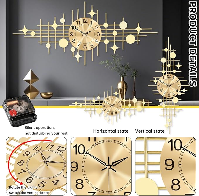 Reloj de Pared Digital, Silencioso, 16.3 x 37.4 Pulgadas miniatura 3