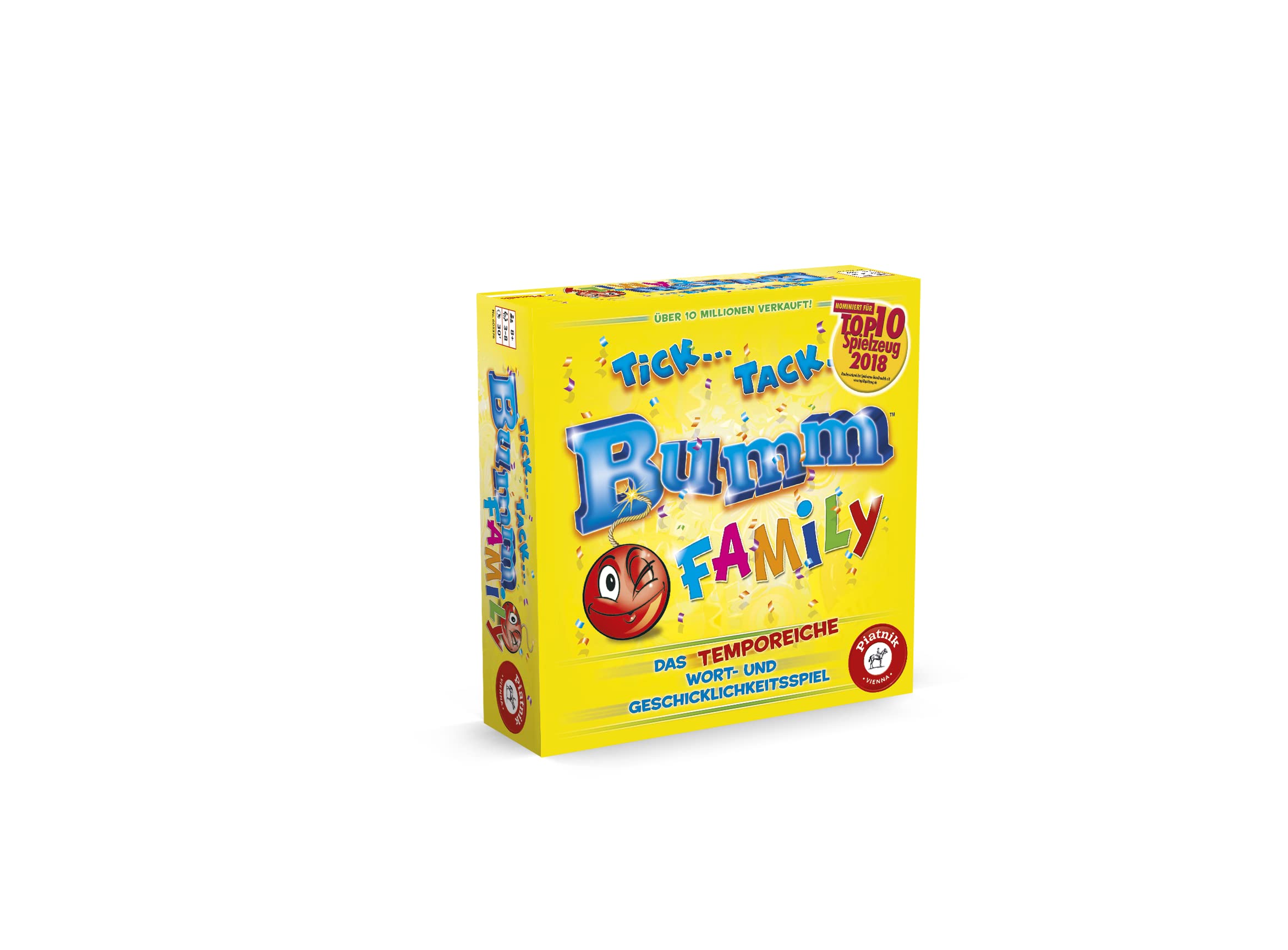 Piatnik PIA06053 Tick Tack Bumm Family 6053 & 6050 Activity - Family Classic Der Spieleklassiker als Familien Version Junior und Originalkarten Ab 8 Jahren Für 3 bis 16 Spieler Pantomime