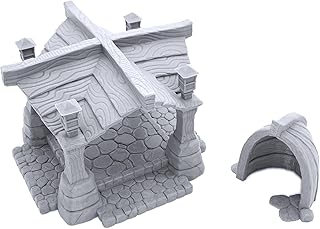 EnderToys Fishing Village Gazebo and Boat Hut by Makers Anvil, 3D Printed Tabletop RPG Scenery and Wargame Terrain 28mm Miniatures