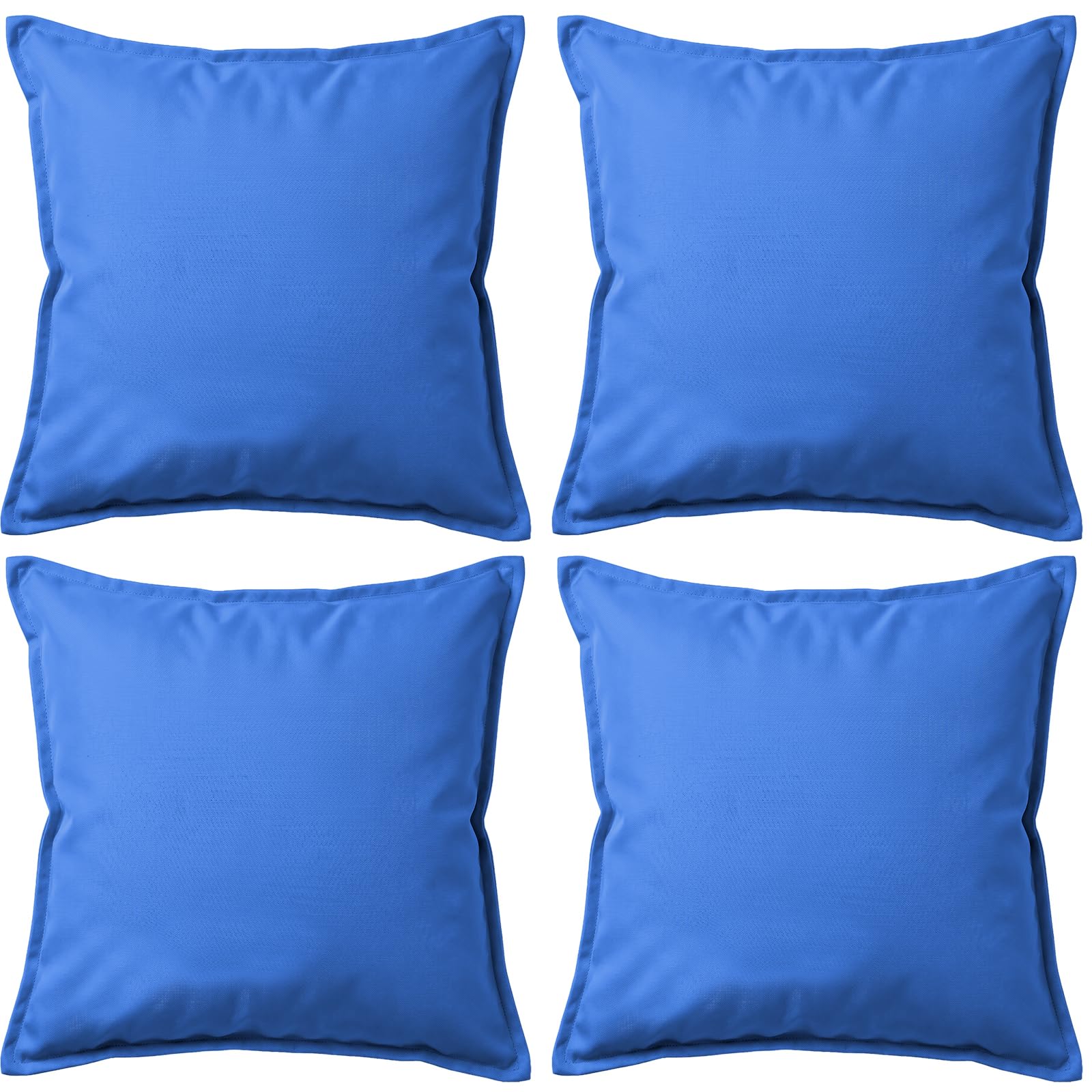 4 Pack Waterproof Outdoor Garden Furniture Seat Cushion 45x45cm Decorative Throw Pillow, Filled Cushion Cushion Covers 18"x18" for Garden Sofa Chair Livingroom Bedroom Patio (Blue)
