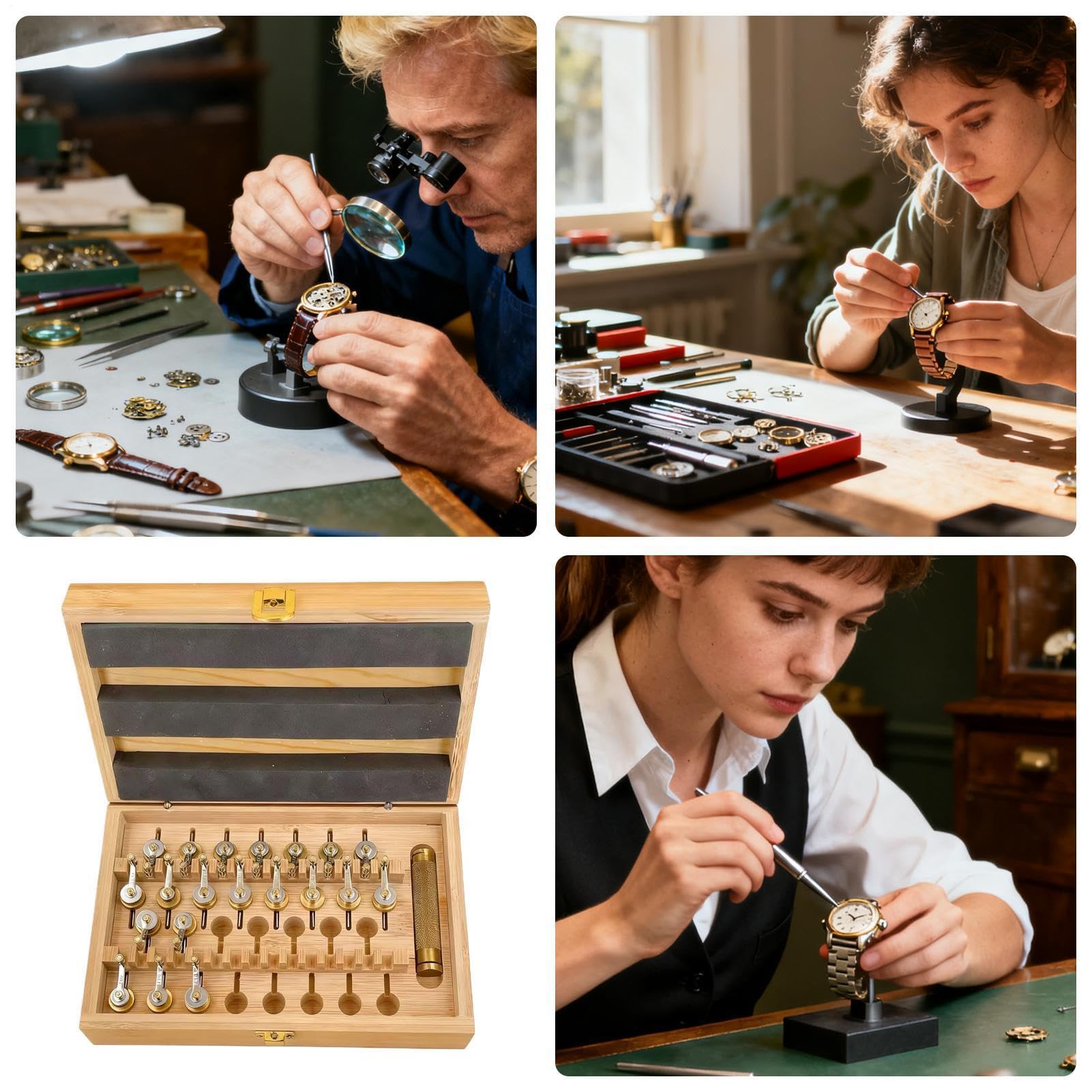 Set de Enrollador de Muelle Real para Relojes Accesorios De Muelle Real | Kit de Reparación para Relojes de Pulsera Para Mantenimiento Reparación Hogar Industria Relojero De