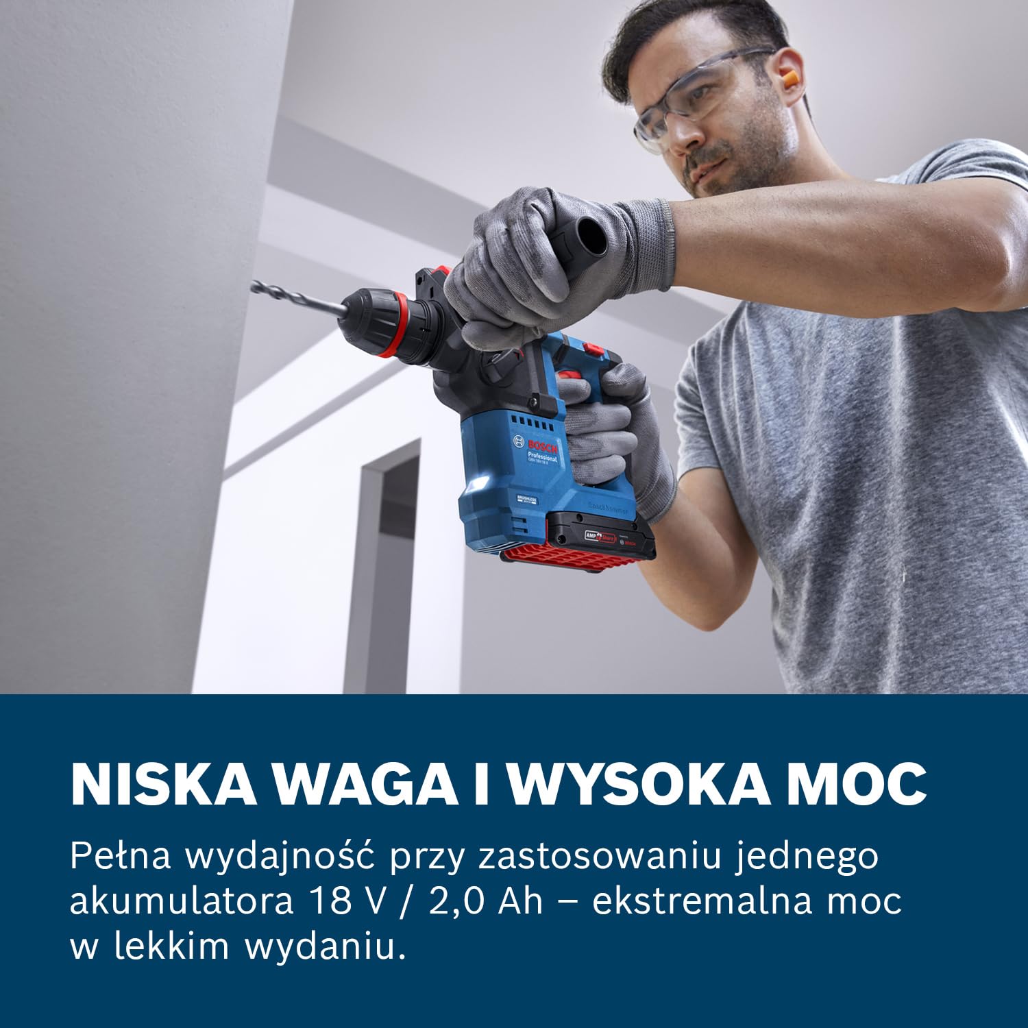 Bosch Professional 18V System Akumulatorowy młot udarowo-obrotowy GBH 18V-18 X (uchwyt ONECHUCK, zestaw: L-BOXX 136)