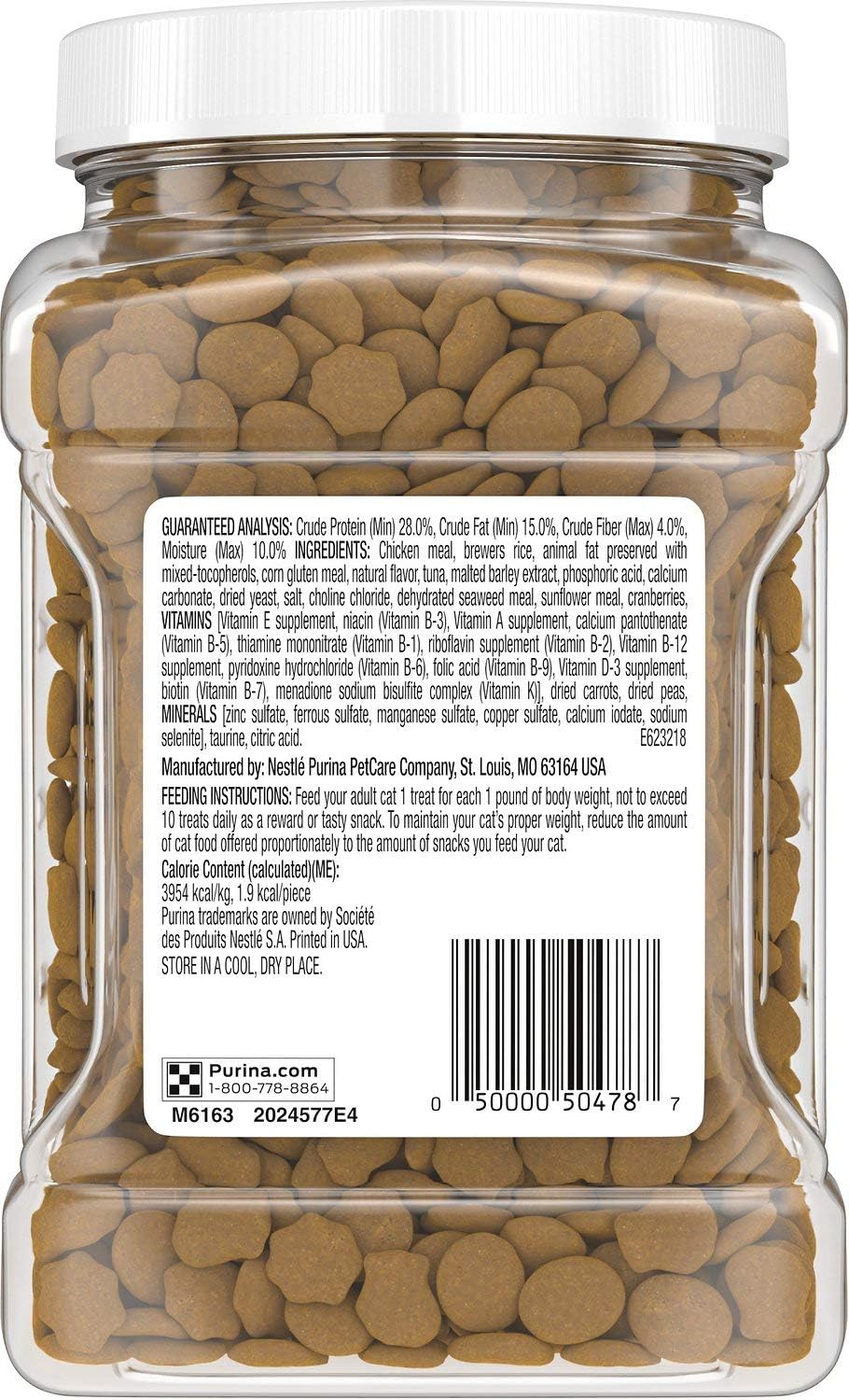 Purina Friskies Natural Cat Treats, Party Mix Natural Yums With Wild Caught Tuna and Added Vitamins, Minerals and Nutrients – 20 oz. Canister