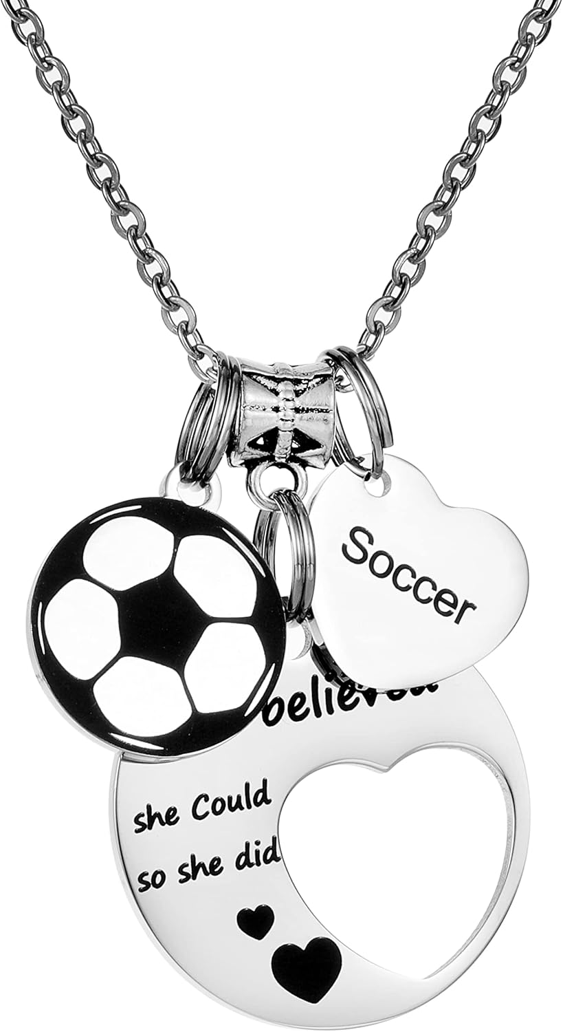 Soccer Necklace Soccer gifts for Women Sports Fan Jewelry Gift for Soccer Player - Image 4