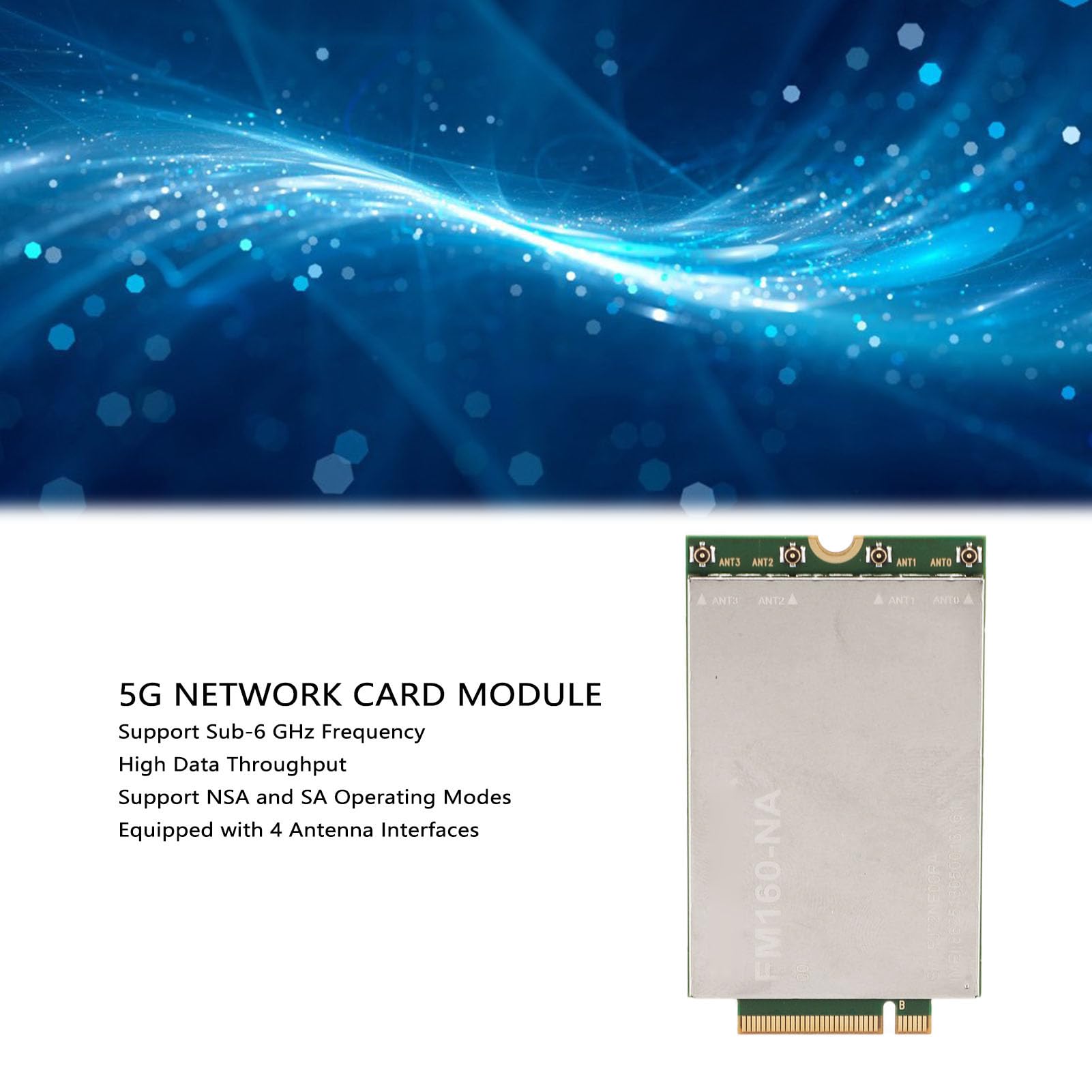 Módulo de Tarjeta de Red NR Sub6 5G, Módulo de Internet Adaptador M.2 con 4 Interfaces de Antena, Alto Rendimiento de Datos, Adaptador de Módulo de Red para y