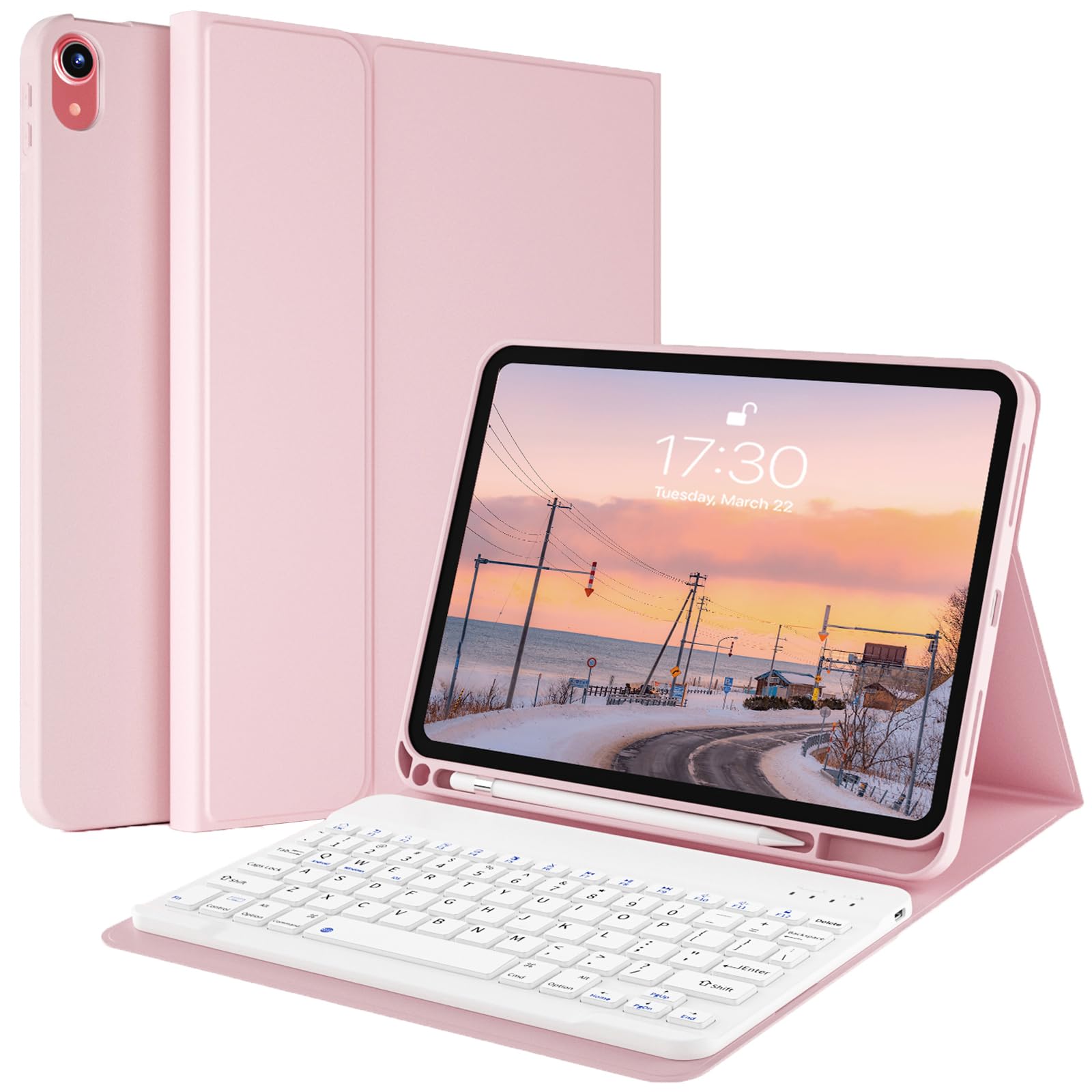 kenke Keyboard Case for iPad (A16) 11 Inch 2025 / 10th Generation 2022 10.9 Inch, Stand Folio Smart Cover with Magnetically Detachable Wireless