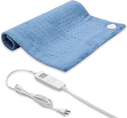 mollie Almohadilla térmica eléctrica de 20 x 24 pulgadas, 3 ajustes de calor y 306090 minutos, lavable a máquina, almohadilla térmica de apagado