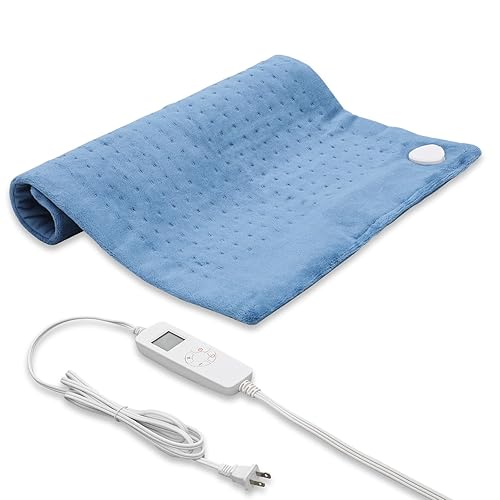 mollie Almohadilla térmica eléctrica de 20 x 24 pulgadas, 3 ajustes de calor y 30/60/90 minutos, lavable a máquina, almohadilla térmica de apagado