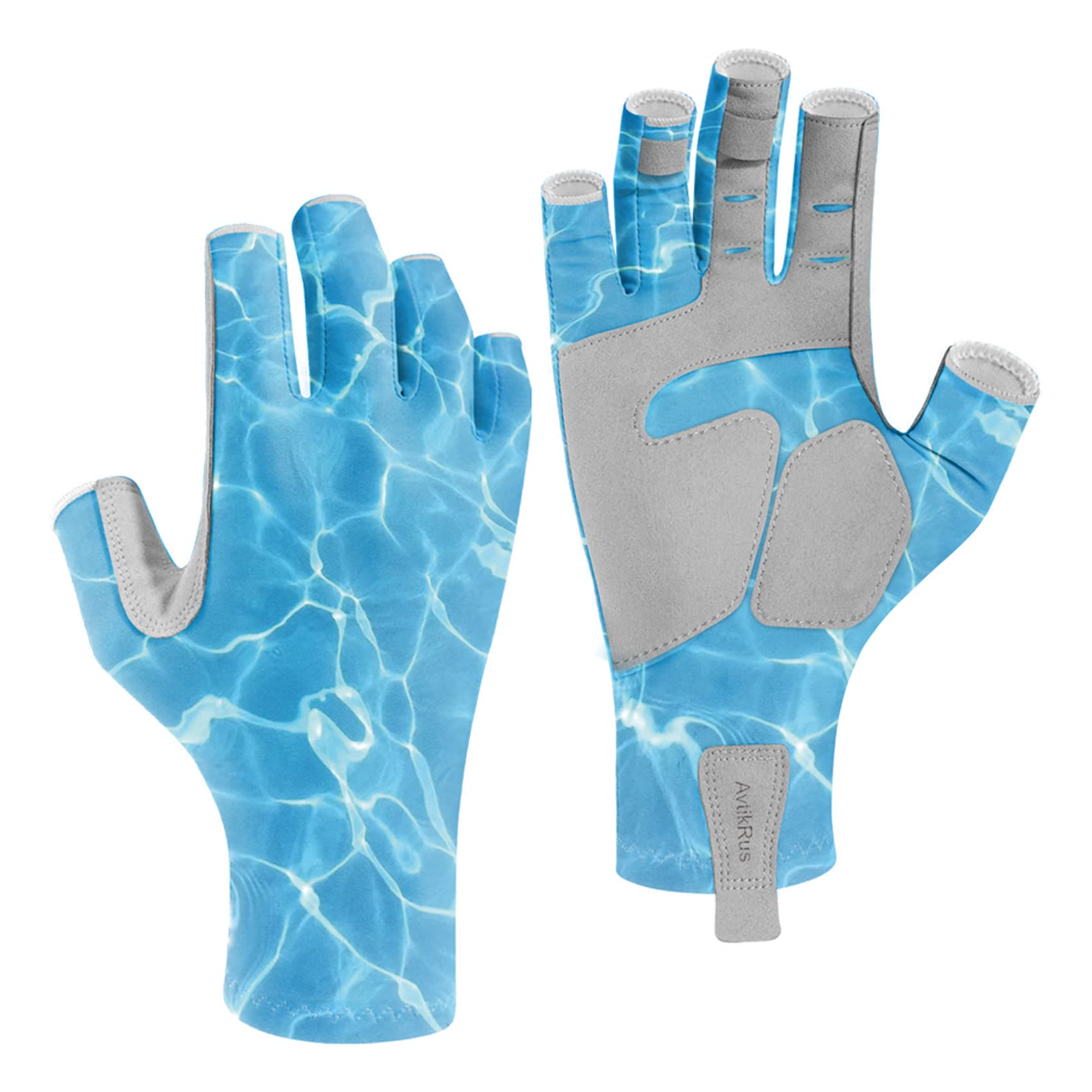 Aventik UPF 50+ Fishing Gloves- Fingerless Sun Protection Fishing Gloves- Fishing Sun Gloves for Women Men Outdoor Activities.