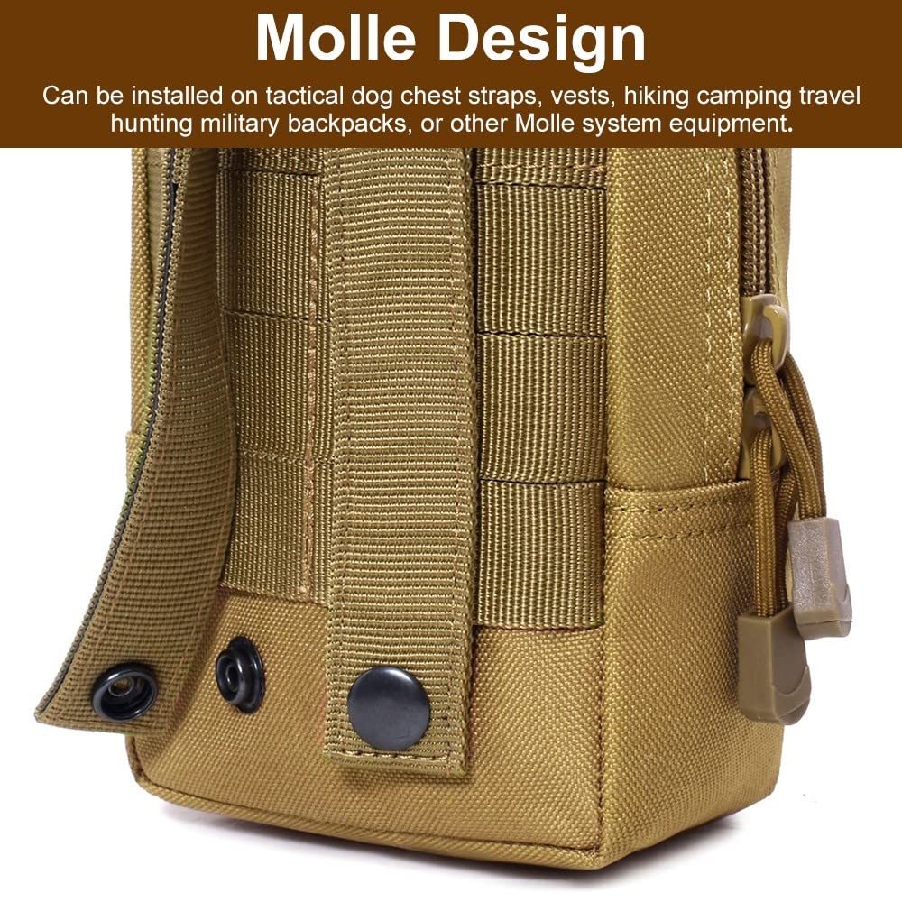 2 bolsas tácticas laterales para perro, bolsa de sillín de nailon 1000D Molle para arnés táctico para perro
