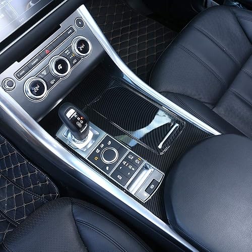 Miniatura 4 de YIWANG Cubierta de panel de consola central de plástico ABS estilo fibra de carbono 3 piezas para Land Rover Range Rover Sport 2014-2017 Accesorios