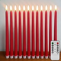 Vista 22 de Velas Cónicas Sin Llama Color Rosa con Control Remoto, Juego de 12 Candeleros LED Navideños a