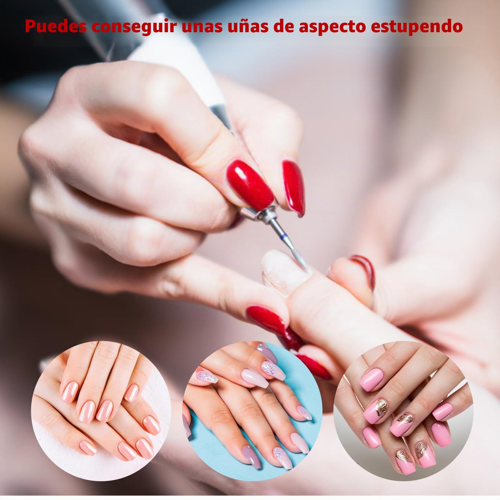YUXIANLB Juego De 6 Brocas Para Cutícula Con Forma De Llama Con Estuche Herramientas De Manicura Profesionales De 3/32 Pulgadas Puntas De Carburo De Uñas Limpias Para Uñas Para Salón En Casa