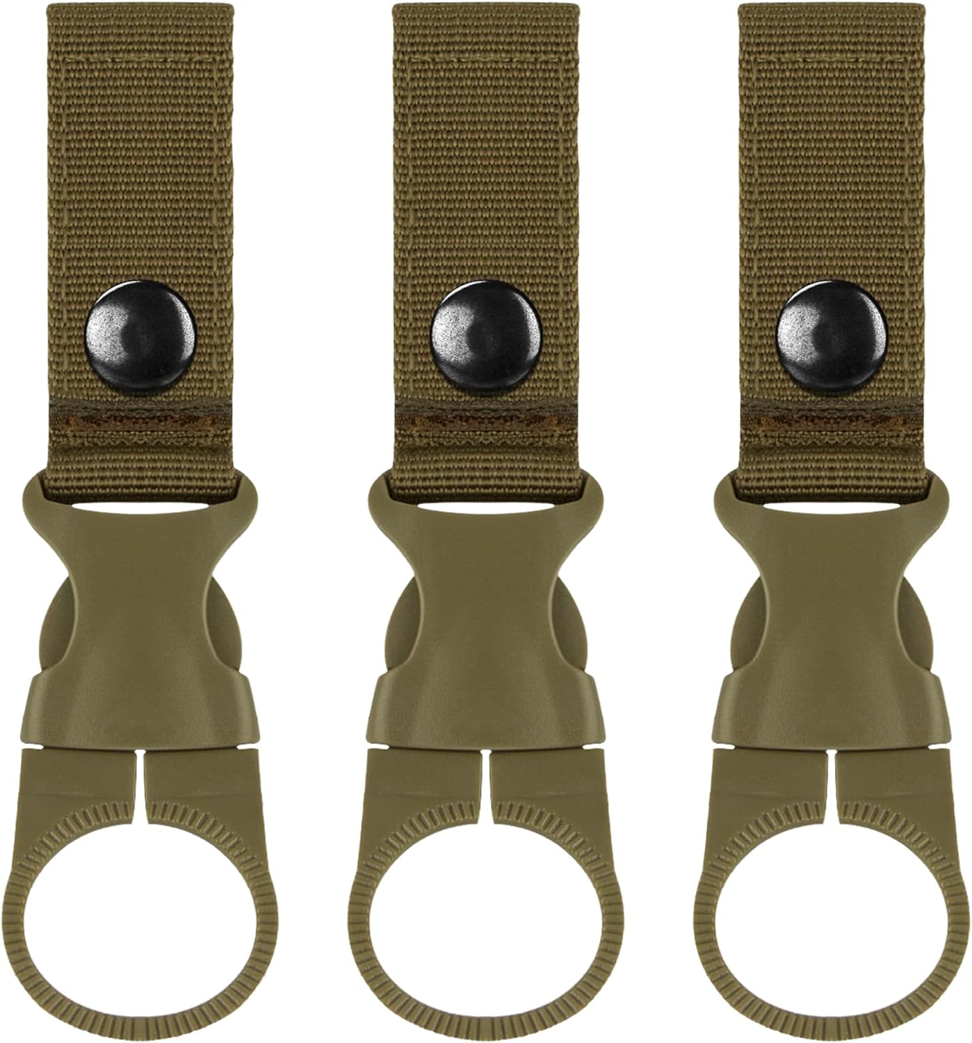 IronSeals Nylon Tactical Outdoor Gear Clip Band, Carabiner Water Bottle Buckle Hook Holder Keychain Belt Webbing Strap for Hiking Camping