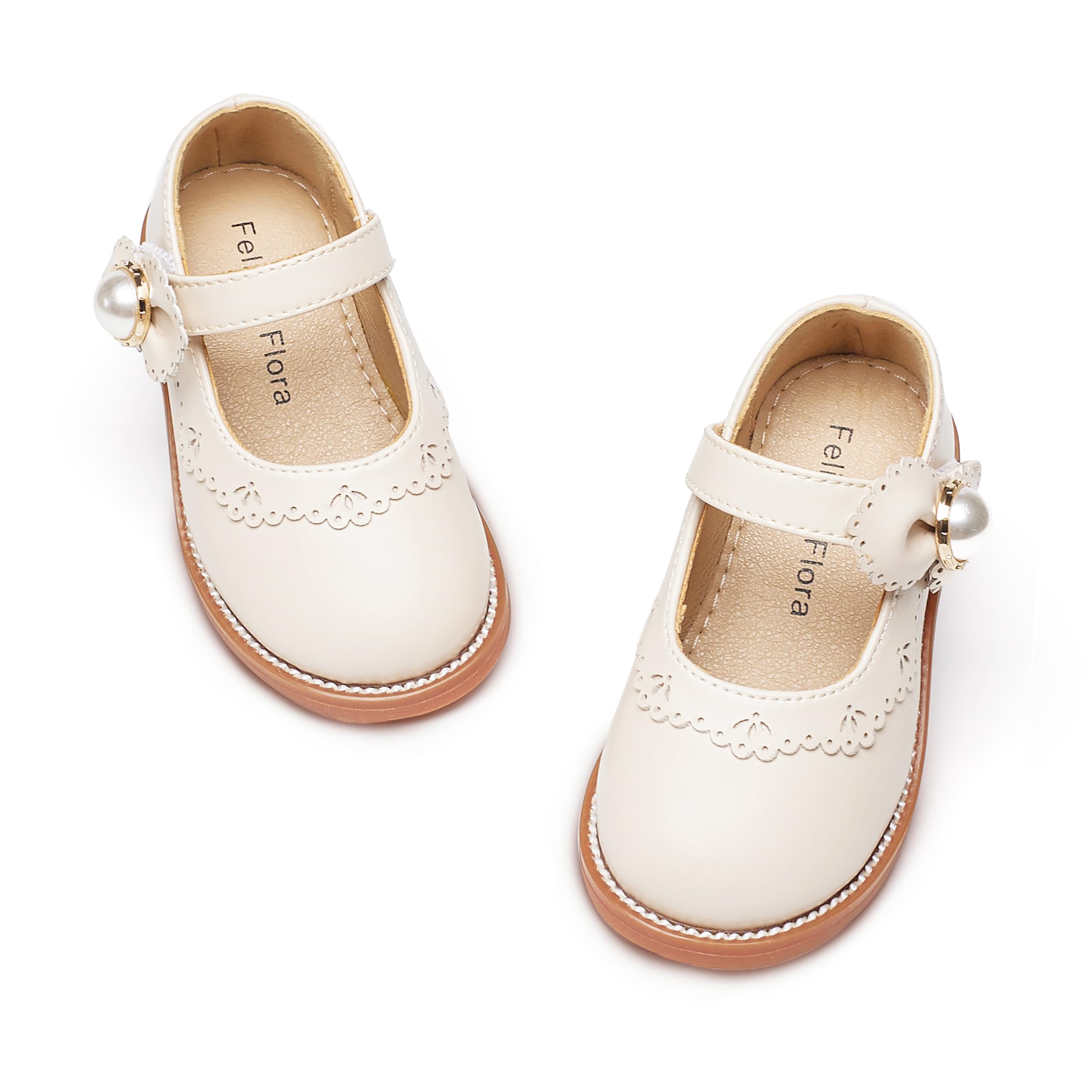 Felix &amp; Flora Toddler Little Girl Princess Dress Shoes-Mary Jane Flats for Girl Party School Shoes