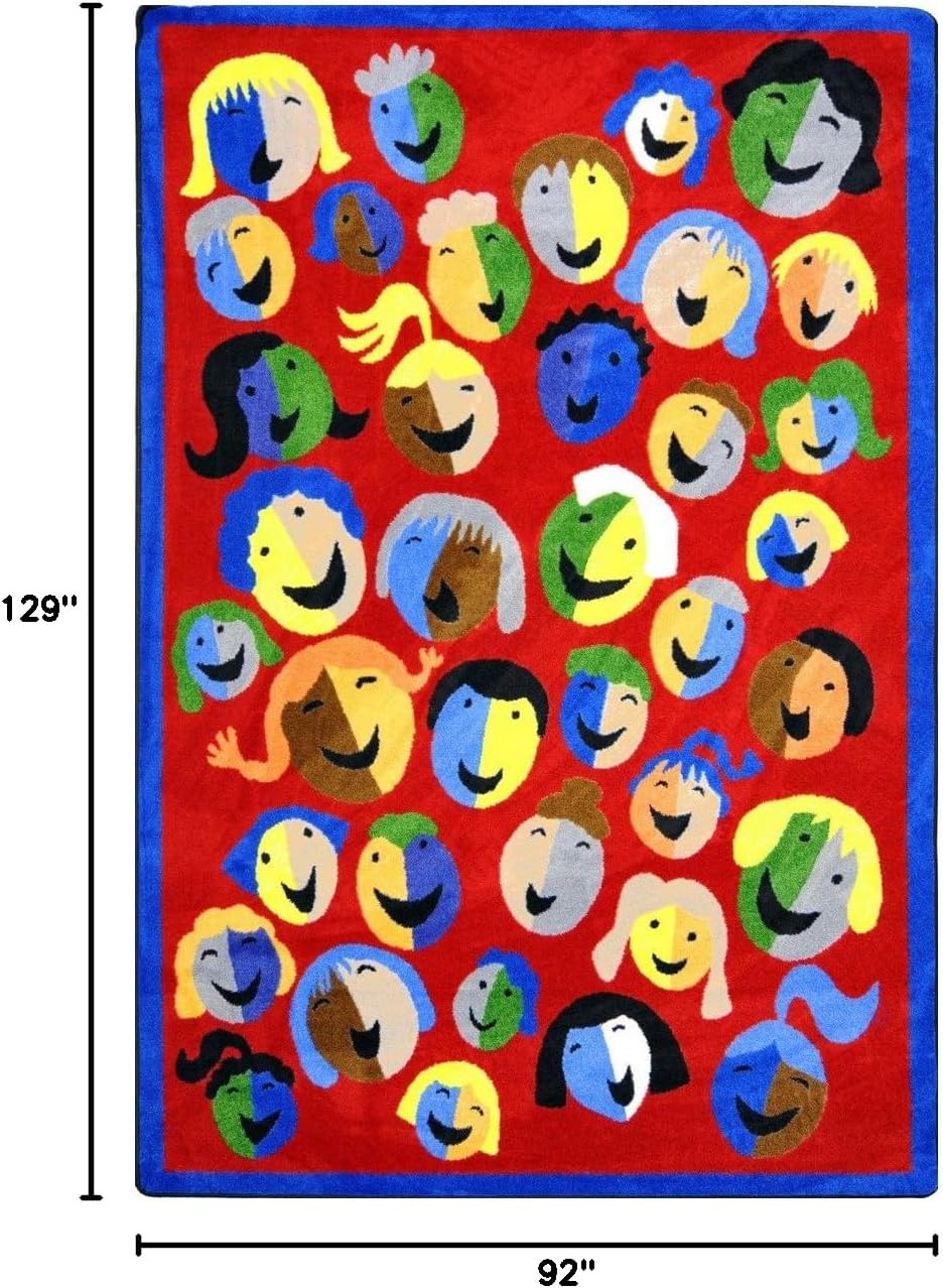 Joy Carpets Joyful Faces Rug, Red, 7'8" x 10'9"
