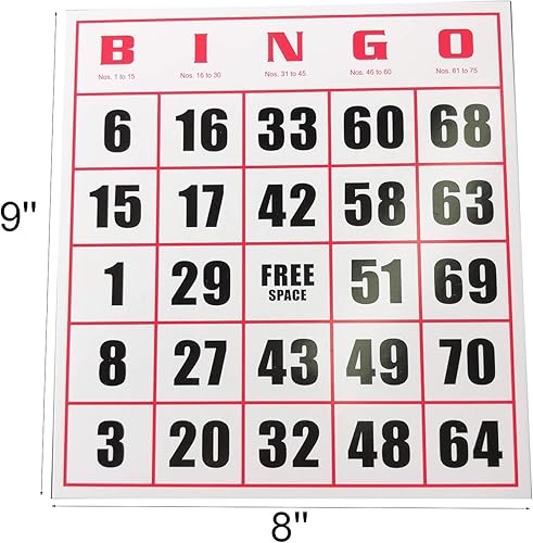 Miniatura 3 de Yuanhe Tarjetas de juego de bingo jumbo - Paquete de 50 tarjetas de juego de papel de fácil lectura