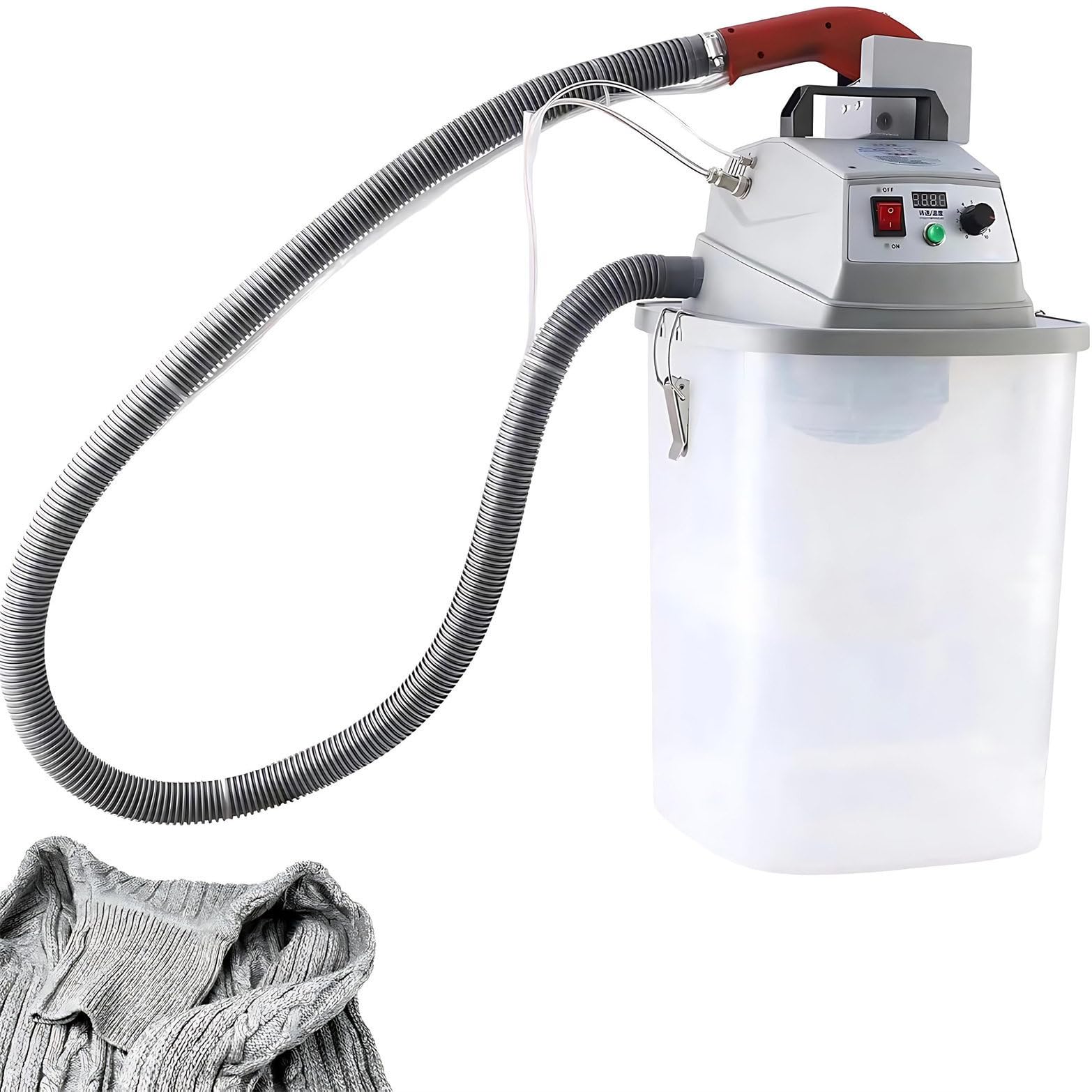 JXYQ Fabric Thread Trimming Machine, 450W Brushless Cutter with Stepless Speed Regulation, Ideal for Garment Factories, Includes Storage Bucket