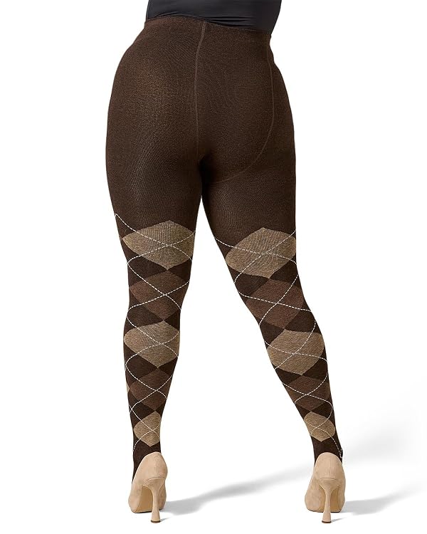 MeMoi Argyle Cotton Sweater Tights for Women, Regular and Plus Size by MeMoi - Used condition - Image 9