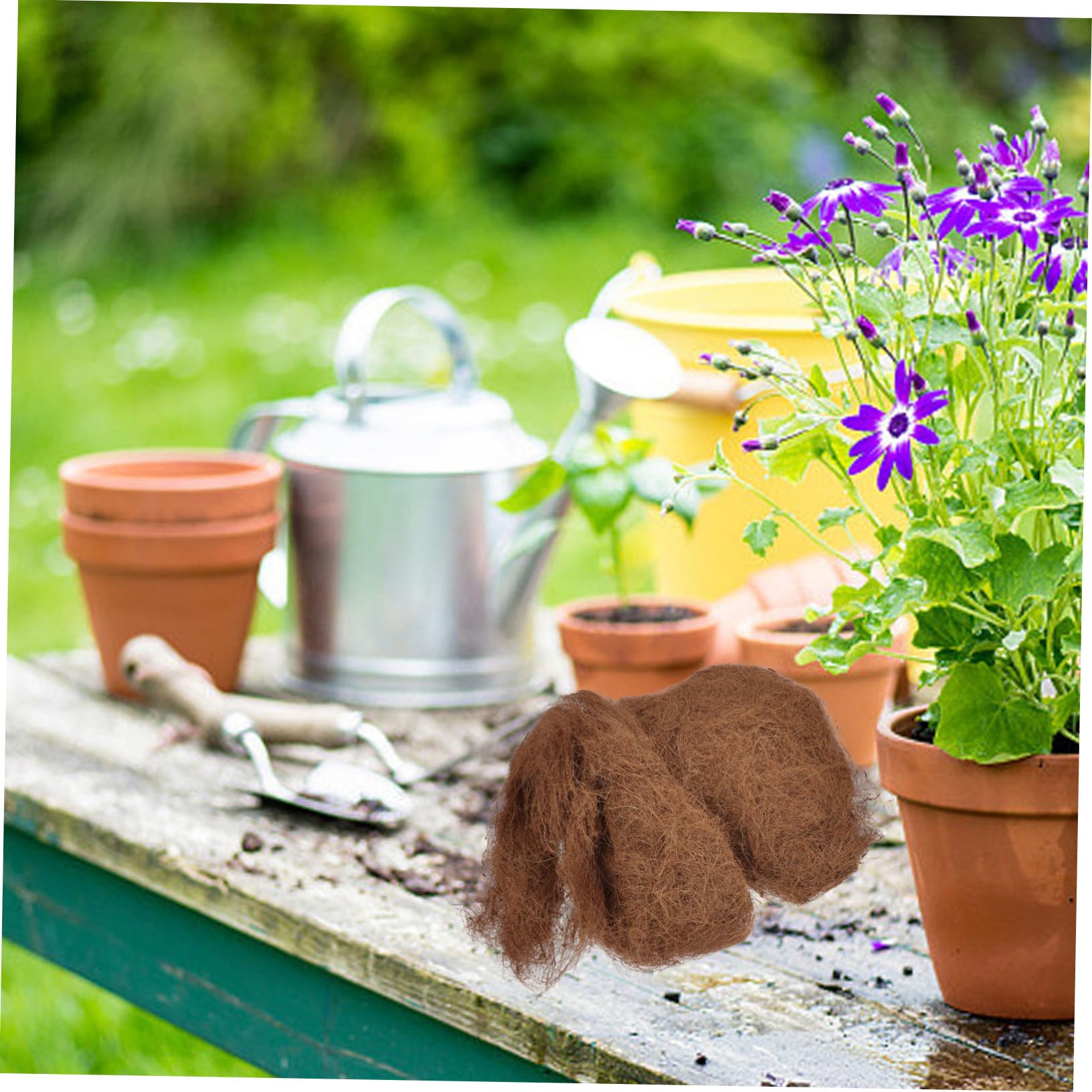 Fibra Vegetal Para Macetas y Mantillo Transpirable Para Jardinería Interior y Exterior, Fibra Plantas 500g, Retención De Humedad y Protección Contra Animales
