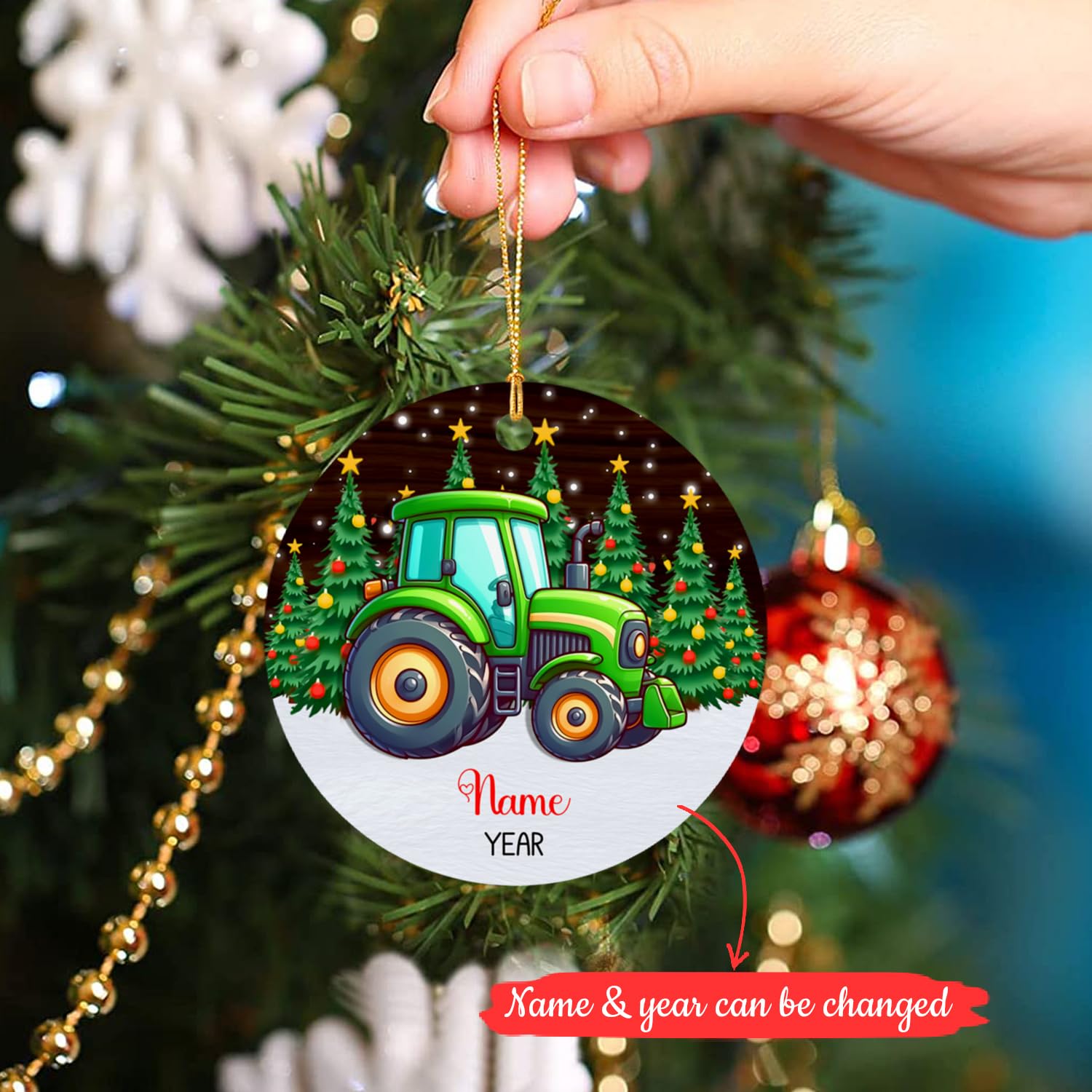 Holiday Pet Gifts Australian Shepherd (Red Tri) Santa Hat Dog Porcelain Ornament