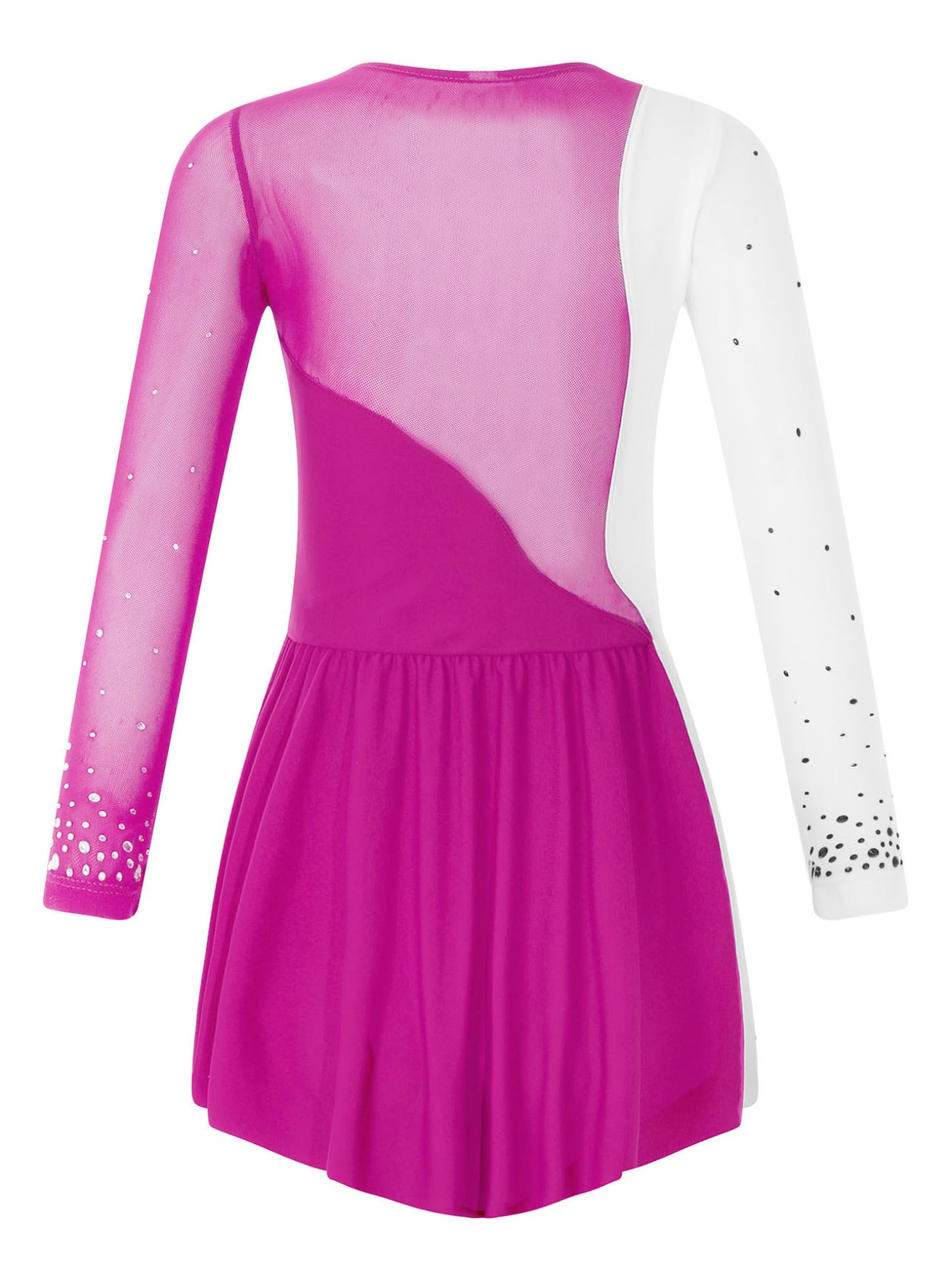 Freebily Vestido de Danza para Niña Maillot de Manga Larga con Brillante Leotardo Gimnasia Rítmica Maillot de Patinaje Competición Traje de Baile — view 4