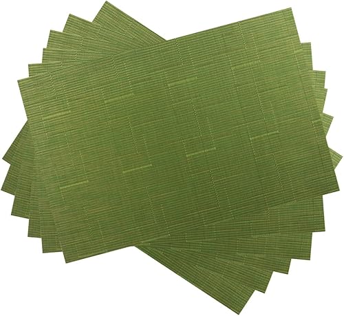 Miniatura 28 de Gugrida Juego de 6 manteles individuales de PVC, juego de 6 manteles individuales de PVC, color natural (6 piezas, hojas rojas) hoja-rojo,Hoja