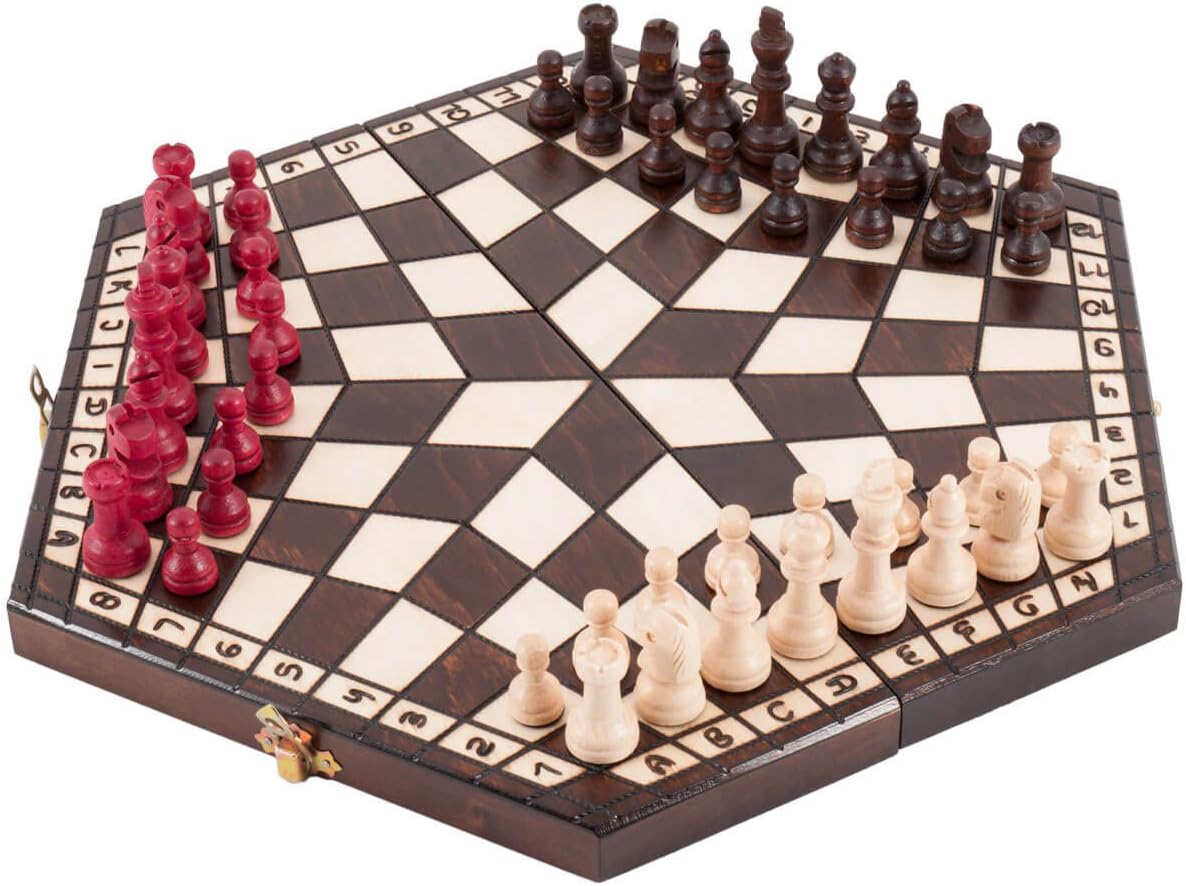 The Roman Three Player Chess Set & Board