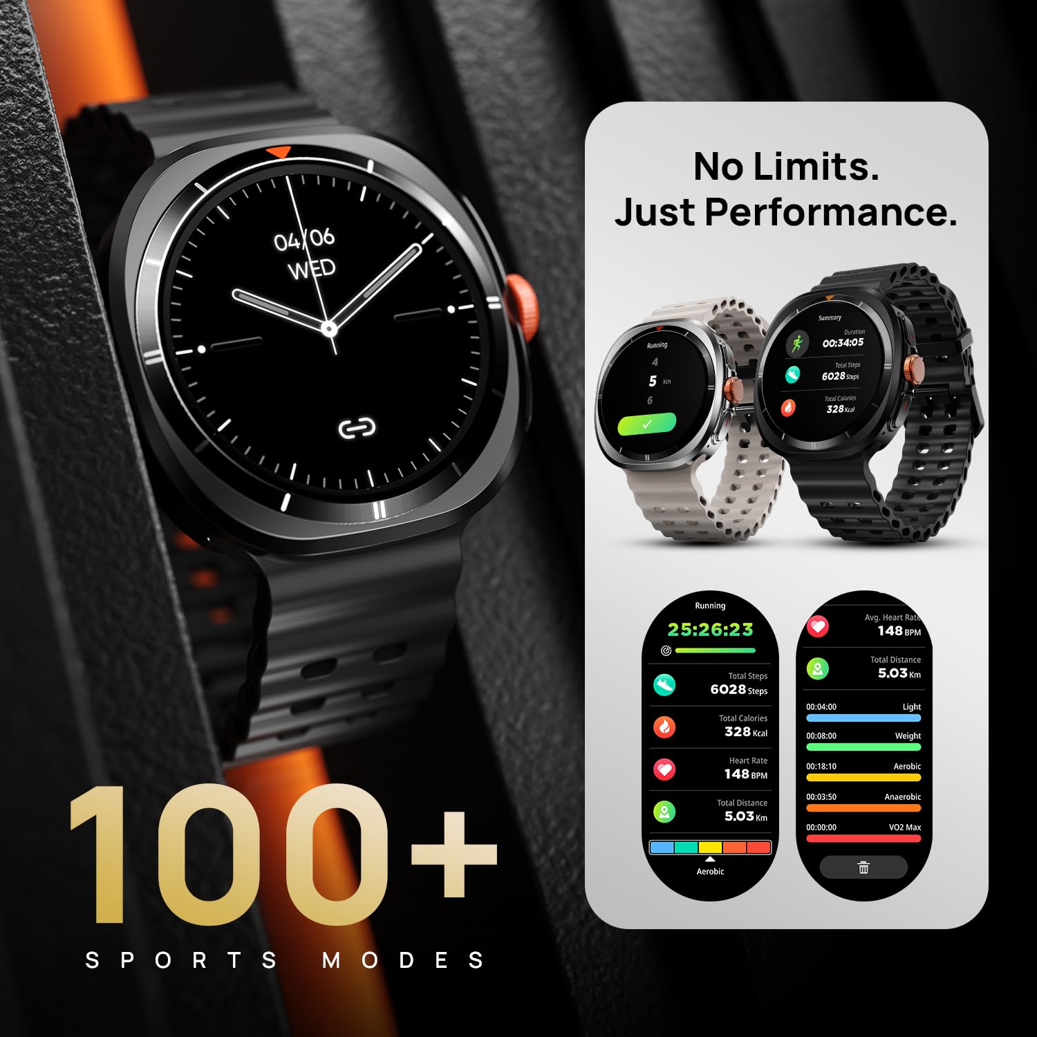 Fire-Boltt Axiom Round Smart Watch 1.43″ Super AMOLED Display with Always‑On Mode, Bluetooth Calling, Rotating Crown, SPO₂ & Heart Rate Monitor, IP67 Waterproof Silicone Smartwatch for Men - Black — Amazon image 8