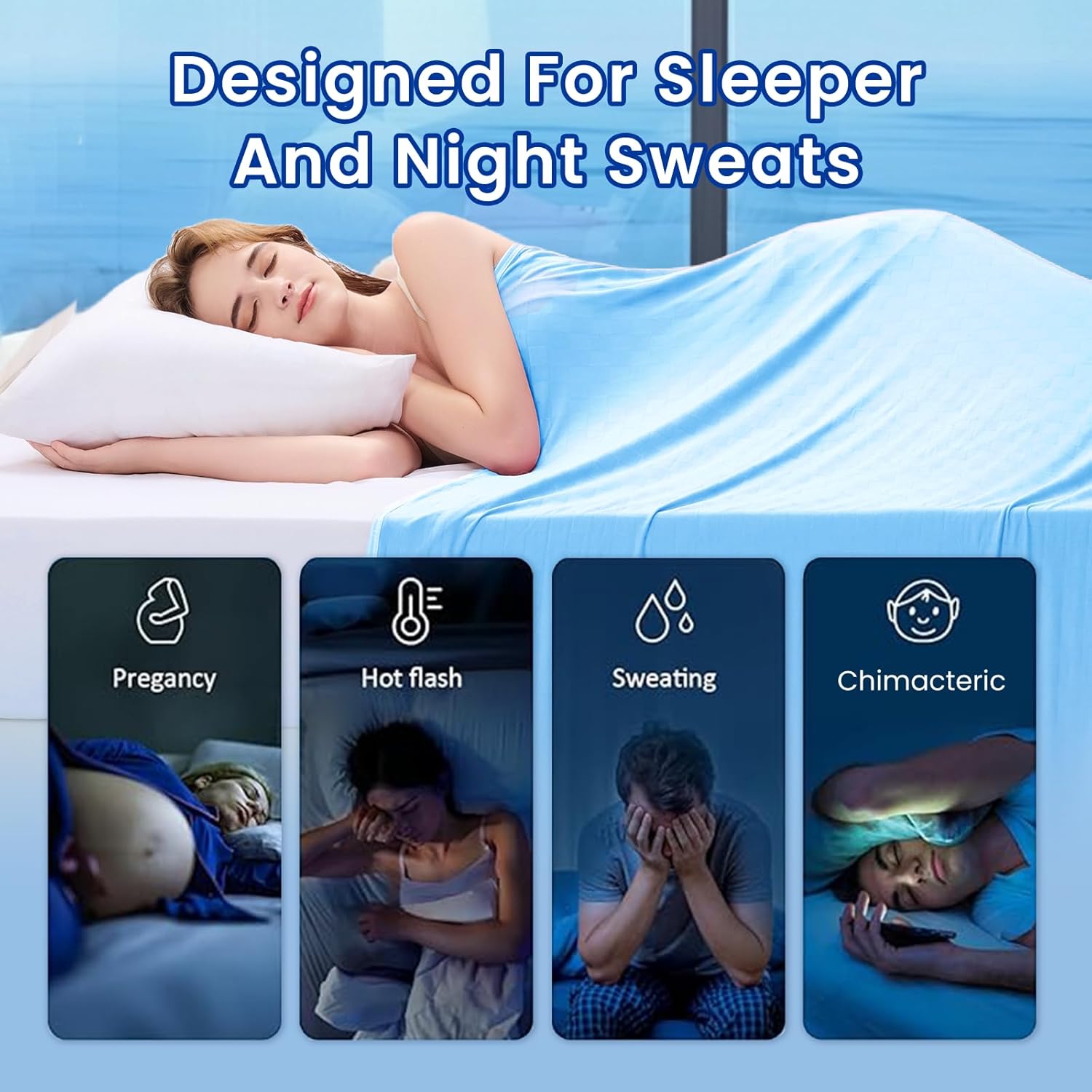 Topcee Cooling Blanket Throw- 50"x60" Summer Cooling Throw Blanket for Hot Sleepers Arc-Chill Q-Max >0.45 Cool Fiber for Night Sweats, Soft Lightweight Sofa Blankets for Kid Adults