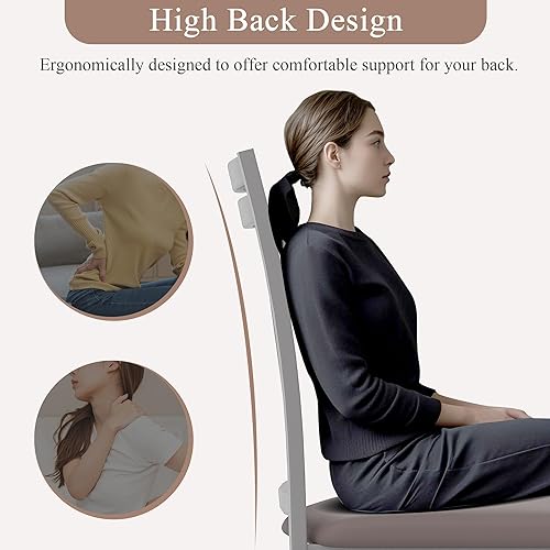 Miniatura 4 de VECELO Juego de 4 sillas de comedor de metal, patas de acero y asientos acolchados de piel sintética para cocina, sala de estar, gris