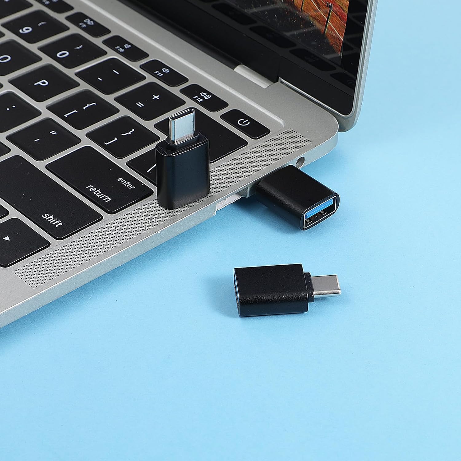 10 Pack USB C to USB3.0 Adapter, 10Gbps/120W Type C Male to USB Female OTG Adapter for Charger, PC, Laptop, Keyboard (Black)