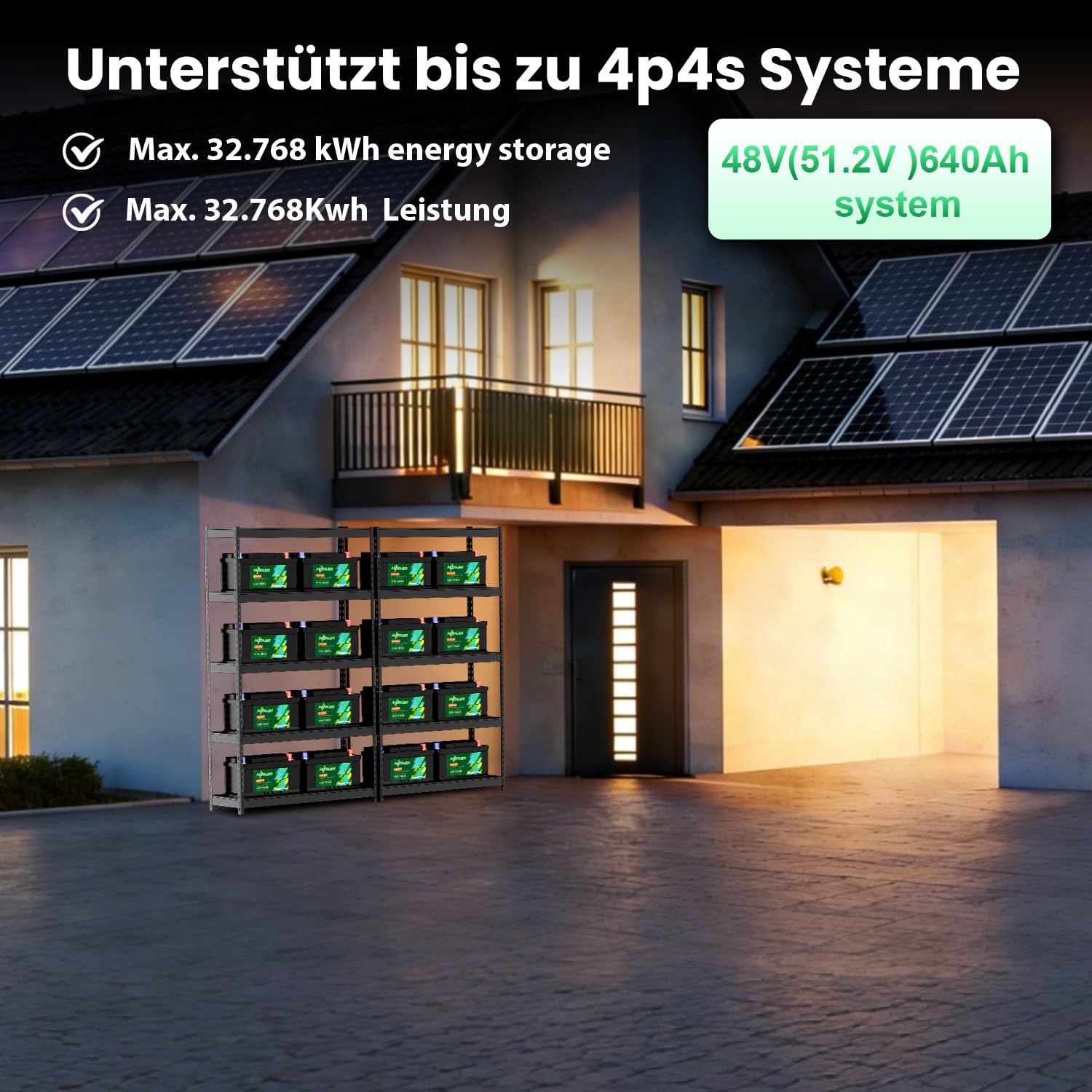 Mjbsan 12 V 160 Ah akumulator Deep Cycle LiFePO4 z BMS 150 A, 4000-15000 cykli, maks. 2048 Wh energii z funkcją ochrony przed niską temperaturą, idealny zamiennik dla akumulatorów kwasowo-ołowiowych