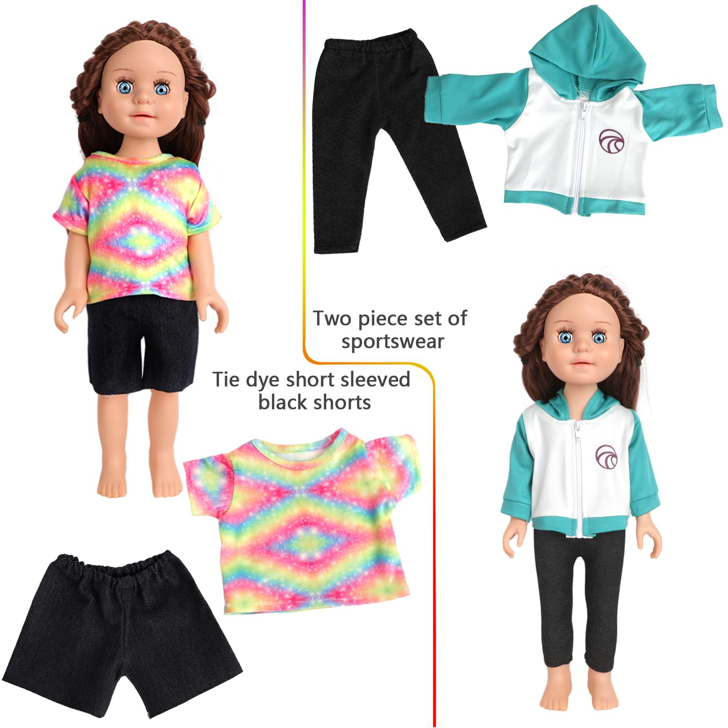 10 ensembles de vêtements de poupée américaine de 45,7 cm, y compris 10 vêtements de poupée, tenues habillées pour poupées américaines, cadeaux d'anniversaire pour enfants