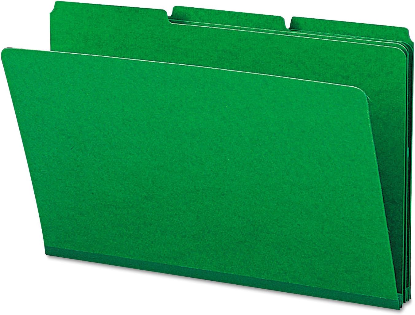 Smead 22546 Recycled Folder One Inch Expansion 1/3 Cut Top Tab Legal Green 25/Box