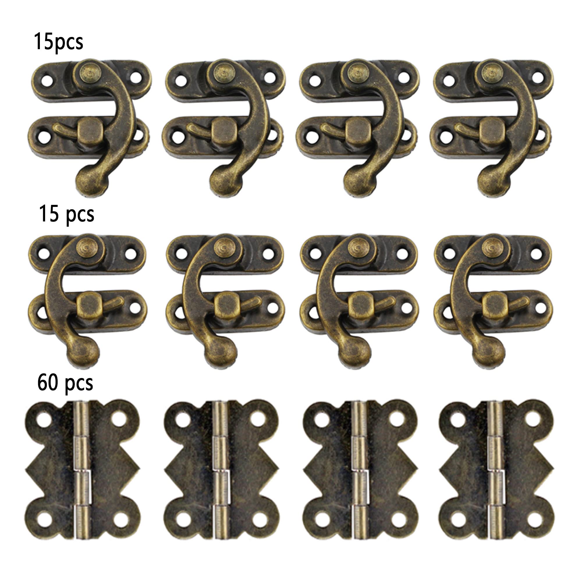 90 Pcs,Gancio A Scatto Hasp,Hasp Antico Legno,Antico Hasp Gancio Chiusura,Fibbia Per Scatola Antica,Serratura Vintage Sinistra/Destra,Cerniere A Farfalla Antiche,Per Scatole Di Legno