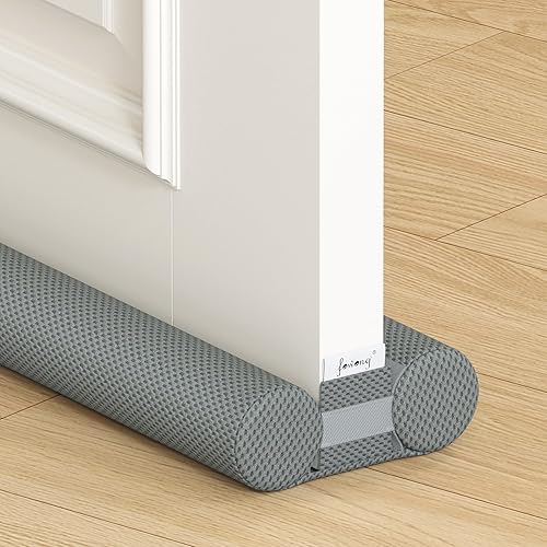 fowong Tope de puerta ajustable de 36 pulgadas para parte inferior de puertas, 30 a 36 pulgadas, insonorización, bloqueador de ruido, espacio de