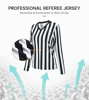 Amazon.com: Women Official Referee Jerseys Shirt Black