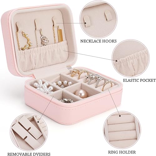 Miniatura 3 de Regalos de propuesta de dama de honor, joyero de cuero personalizado, flor de nacimiento, caja de joyería de viaje, caja de anillos personalizada,