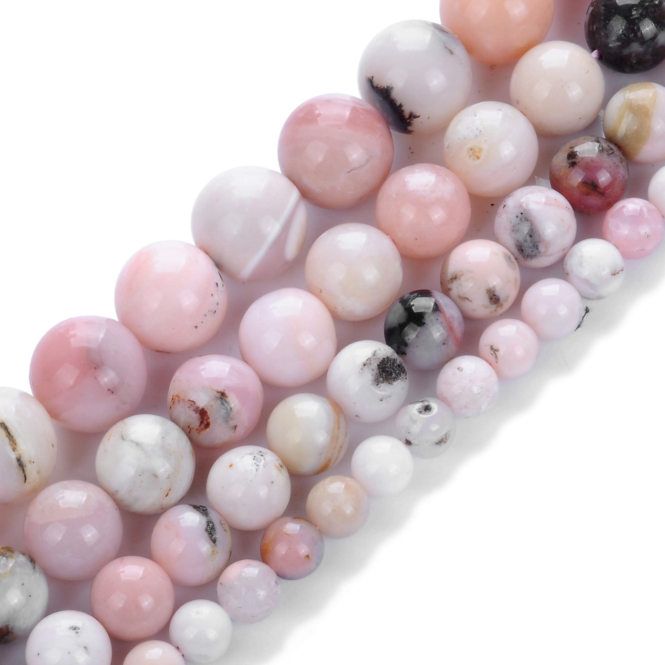 Genuine Natural Real Smooth Round Pink Opal Gemstone Beads Loose Beads for Jewelry Making Approxi 15.5" (Pink Opal, 8MM)