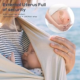 Baby Wraps Carrier, Jeroray Baby Carrier,Hands Free Infant Carrier, Lightweight,Breathable,Softness,Stone Grey
