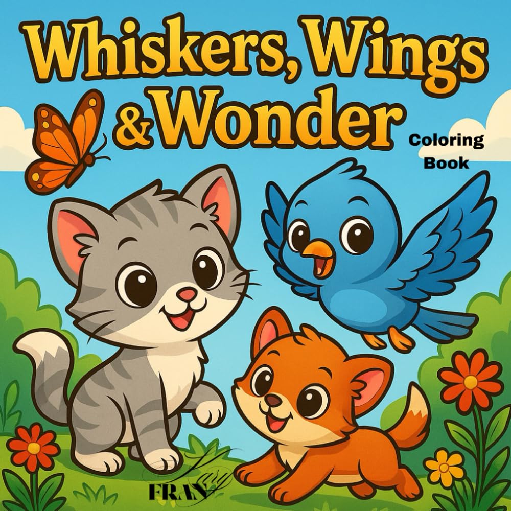 Whiskers, Wings & Wonder: Cute Animal Coloring Book for Adults & Teens: Cozy and Relaxing Nature Scenes of Cute Animals for Stress Relief and ... Series) (Kary Kawaii Cozy Coloring Series)