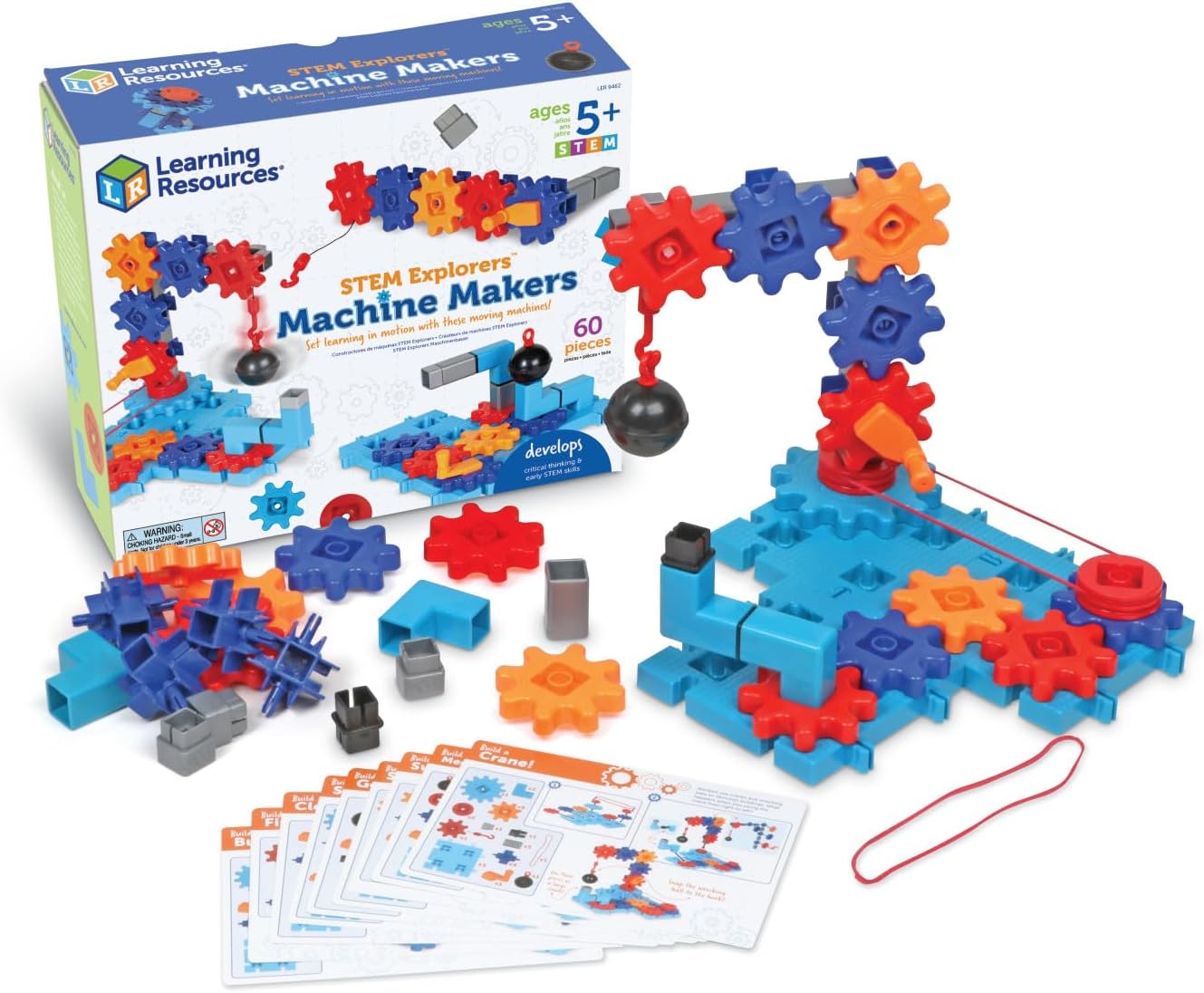 STEM Explorers Machine Makers - 60 Pieces, Ages 5+, Building Montessori Toys, Engineering Activities, Fine Motor Skills