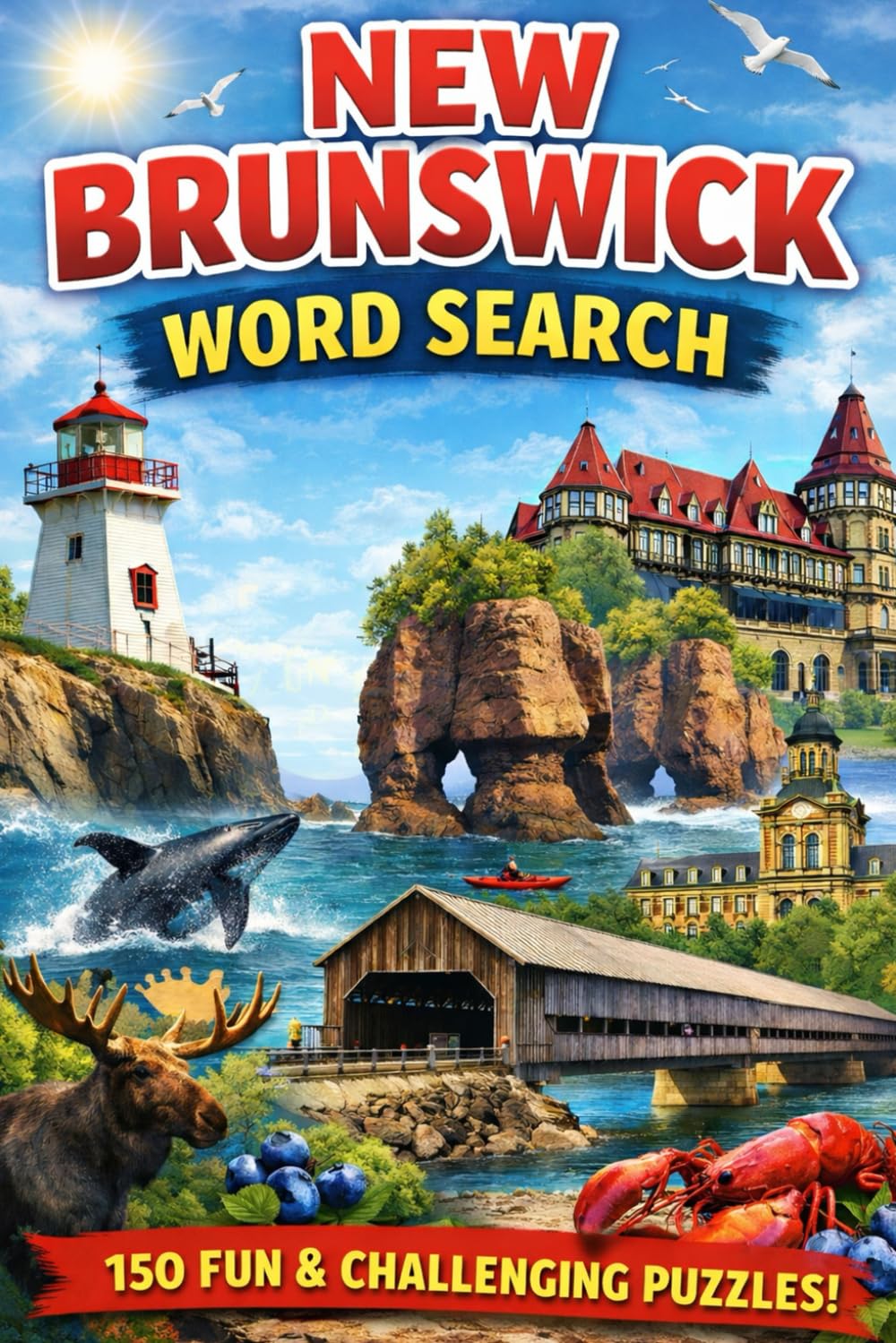 New Brunswick Word Search: 150 Word Search Puzzles exploring New Brunswick’s Coastal Wonders, Landmarks, and Natural Beauty (Canadian Tourist Attractions Word Search)